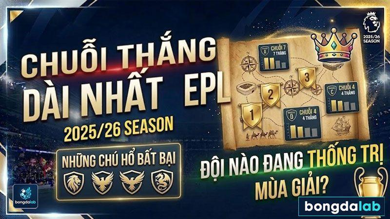 Chuỗi thắng dài nhất EPL 2025/26