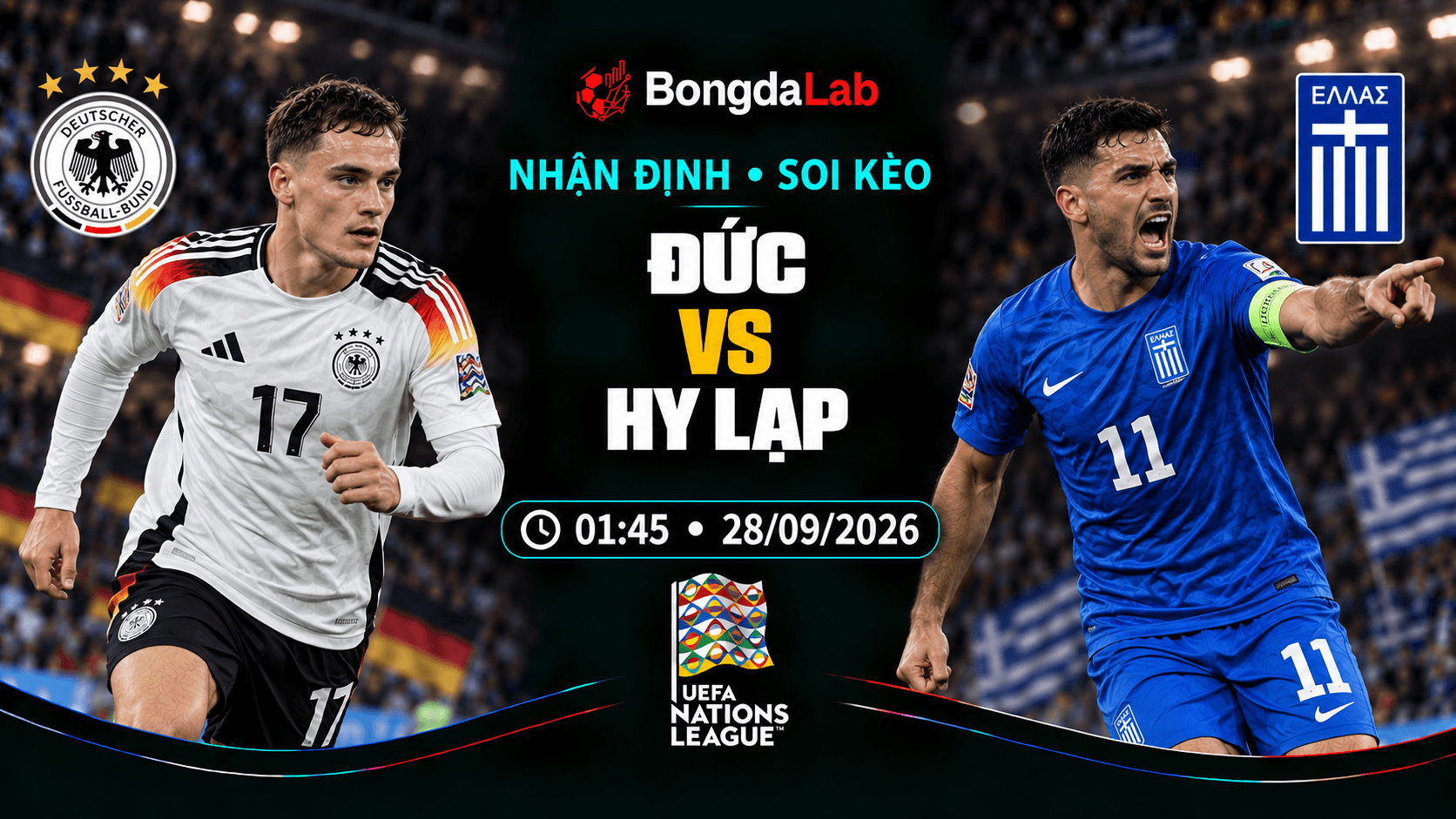Nhận định, soi kèo UEFA Nations League: Germany vs Greece, 01:45 ngày 28/09/2026