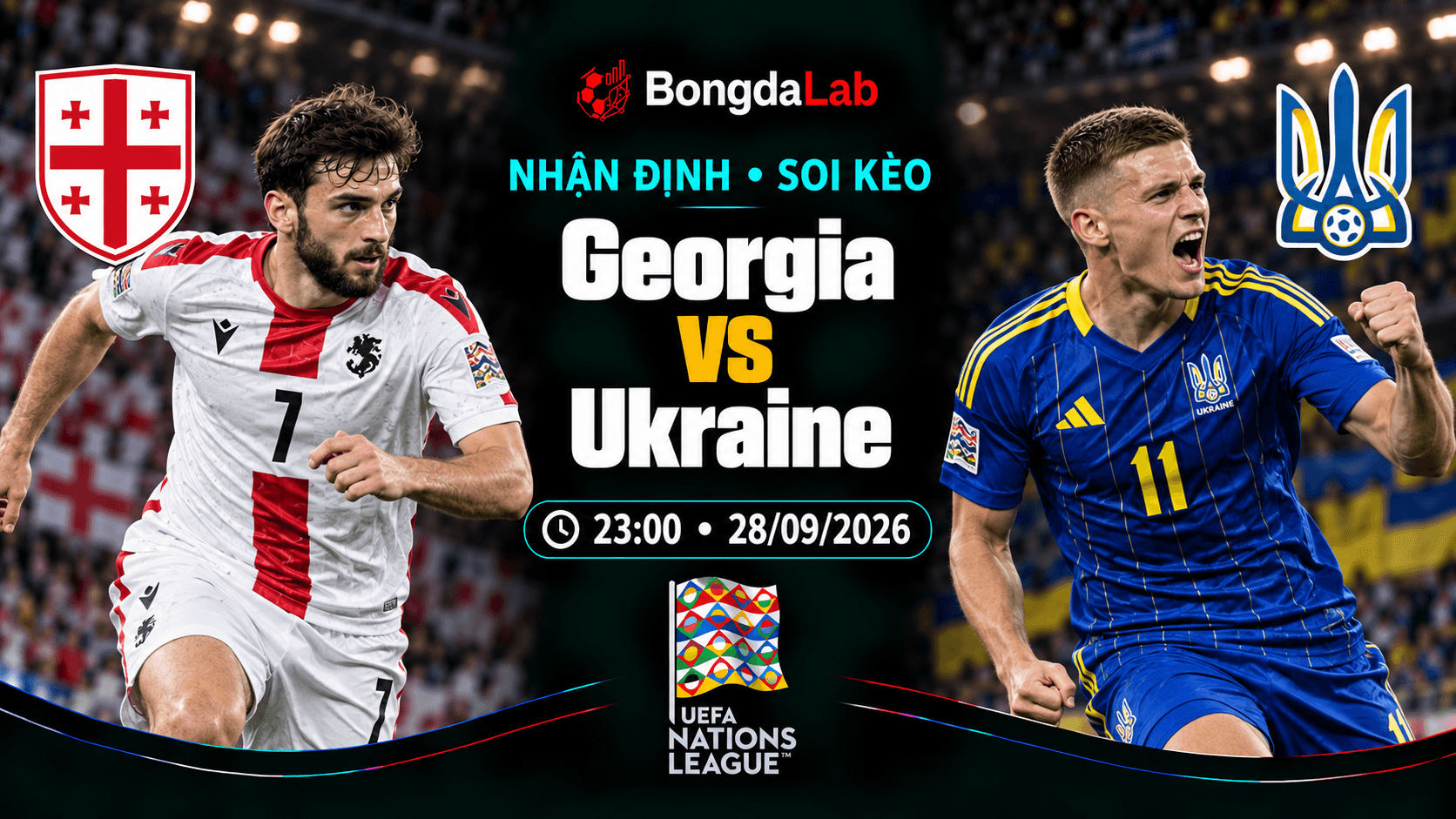 Nhận định soi kèo Georgia vs Ukraine 23:00 ngày 28/09/2026