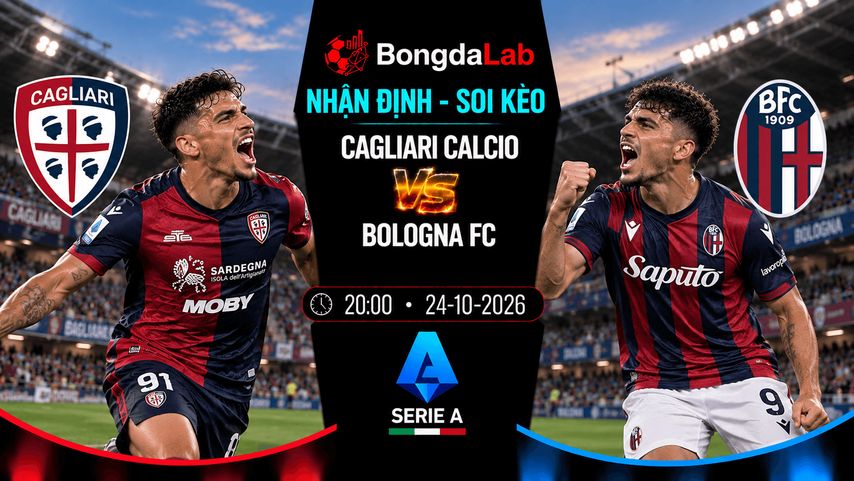 Nhận định Cagliari Calcio vs Bologna FC 20:00 ngày 24/10 Serie A vòng 8
