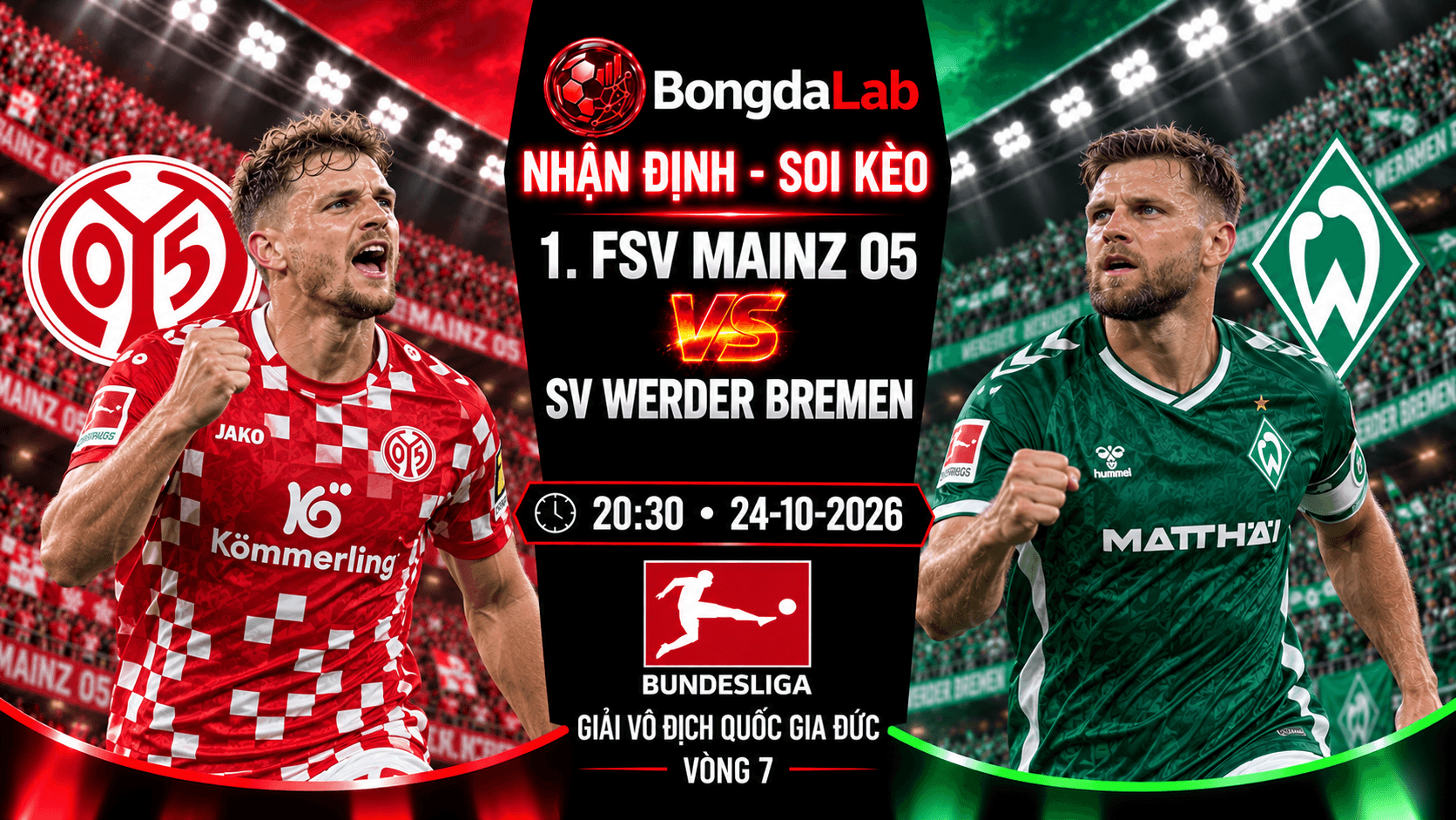 Nhận định Mainz vs Werder Bremen 20:30 ngày 24/10 Bundesliga vòng 7