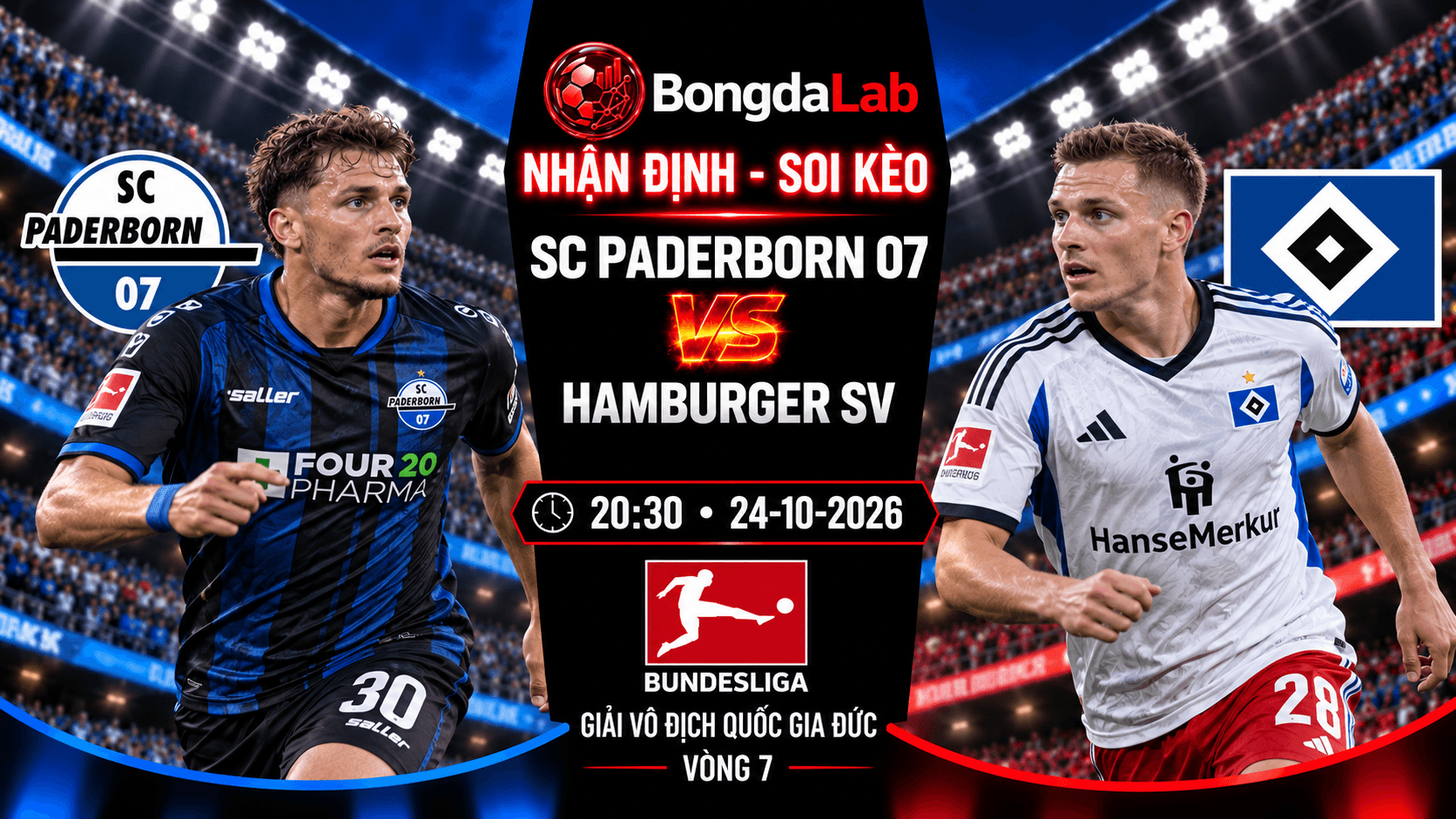 Nhận định SC Paderborn 07 vs Hamburger SV 20:30 ngày 24/10 Bundesliga vòng 7