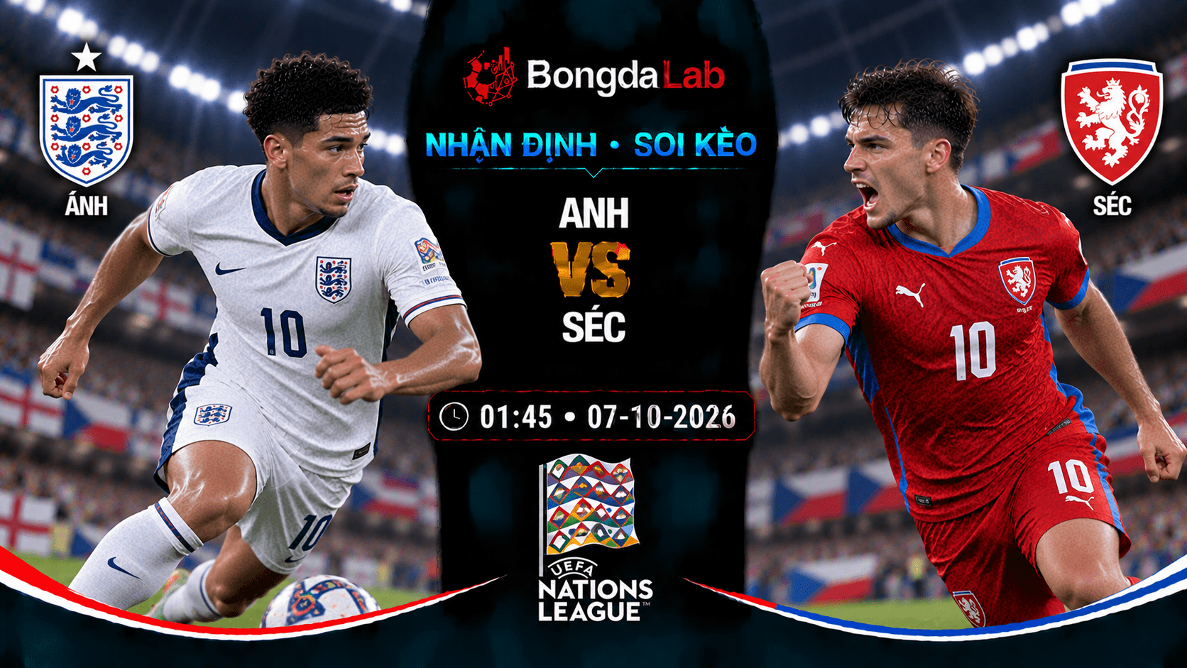 Anh tiếp đón Séc tại vòng 4 UEFA Nations League 2026/27