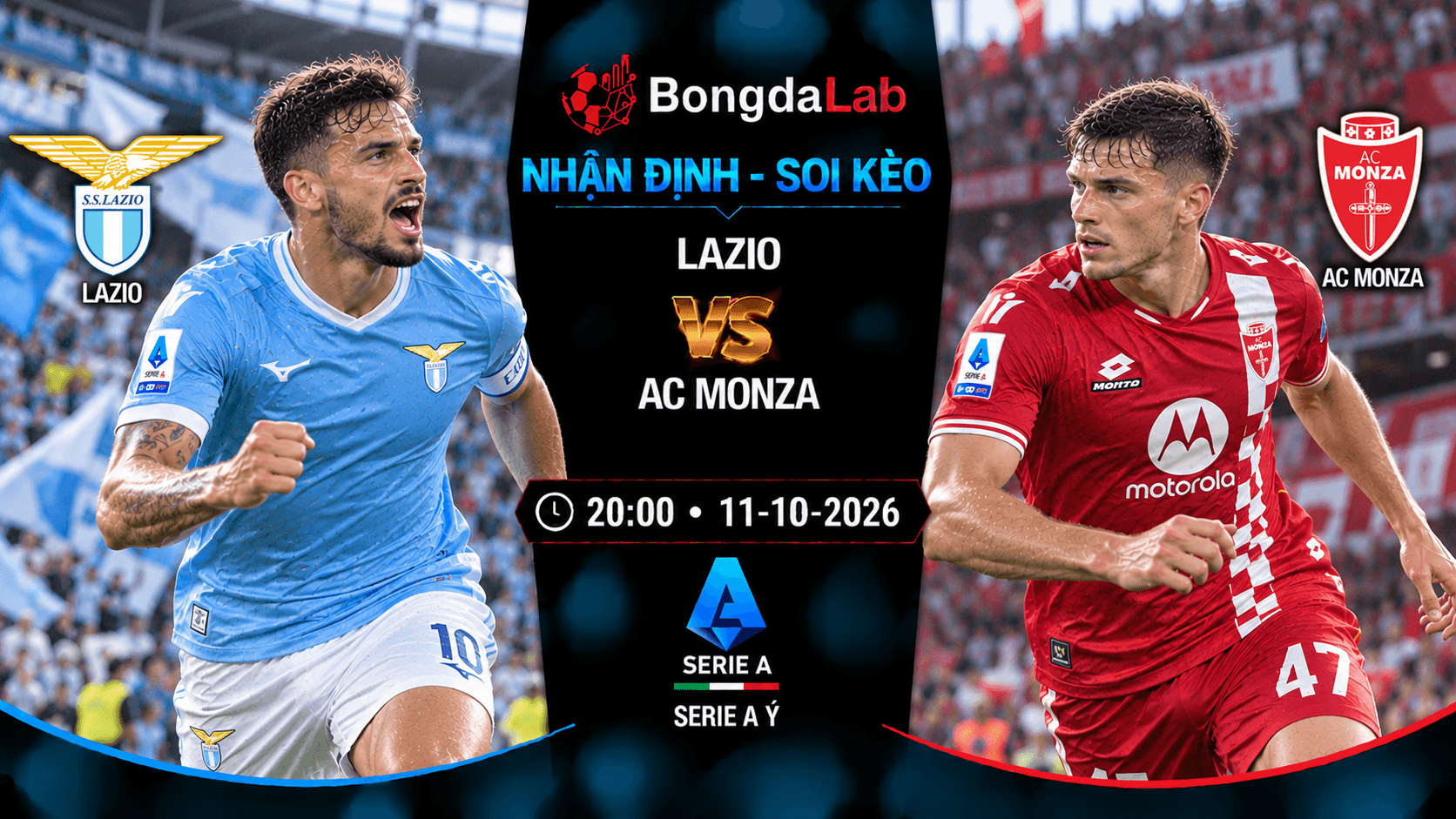 Nhận định soi kèo Lazio vs AC Monza vòng 6 Serie A Ý 2026/27