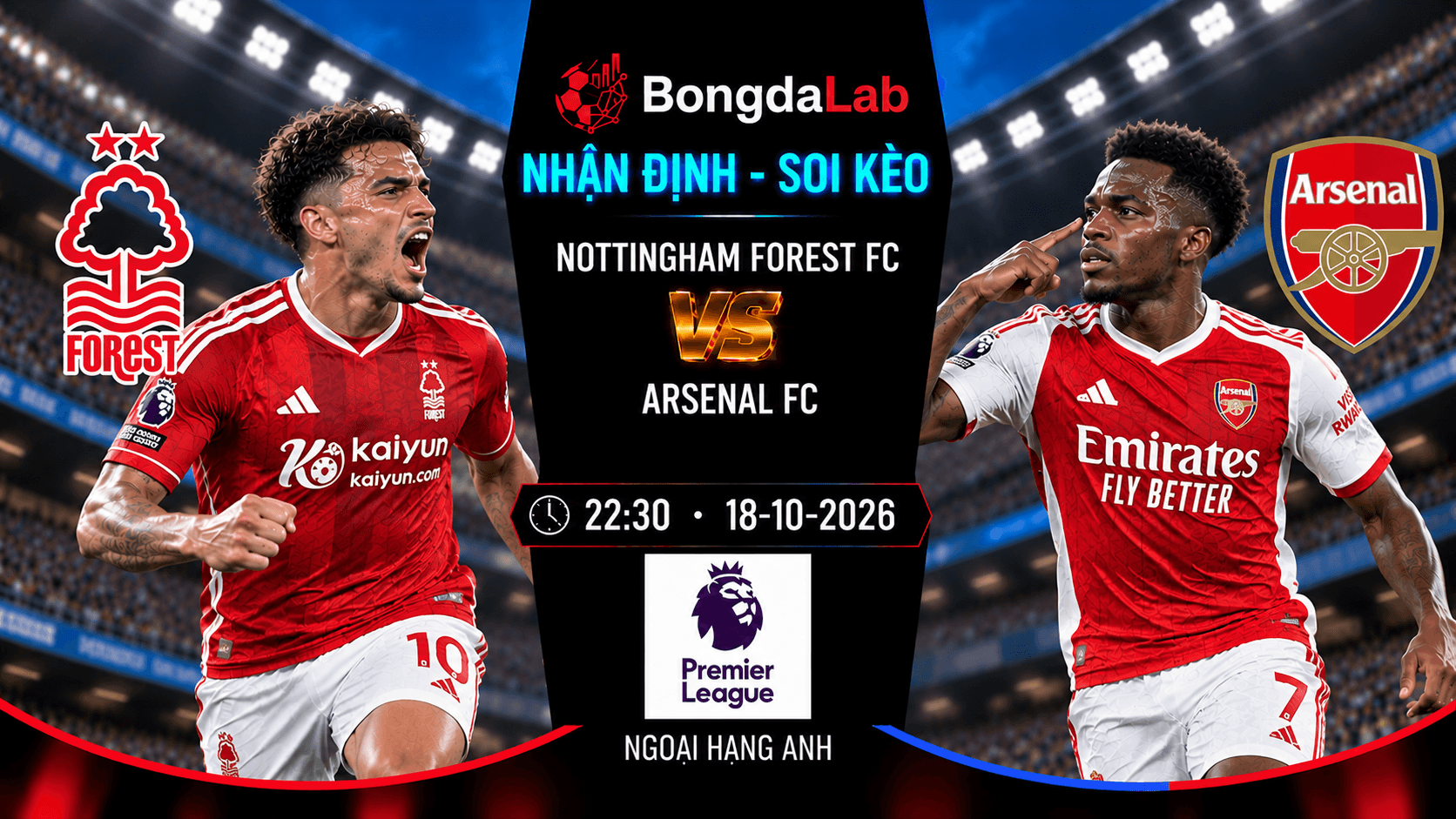 diện: Nhận định soi kèo Nottingham Forest vs Arsenal vòng 7 Ngoại Hạng Anh ngày 18/10/2026