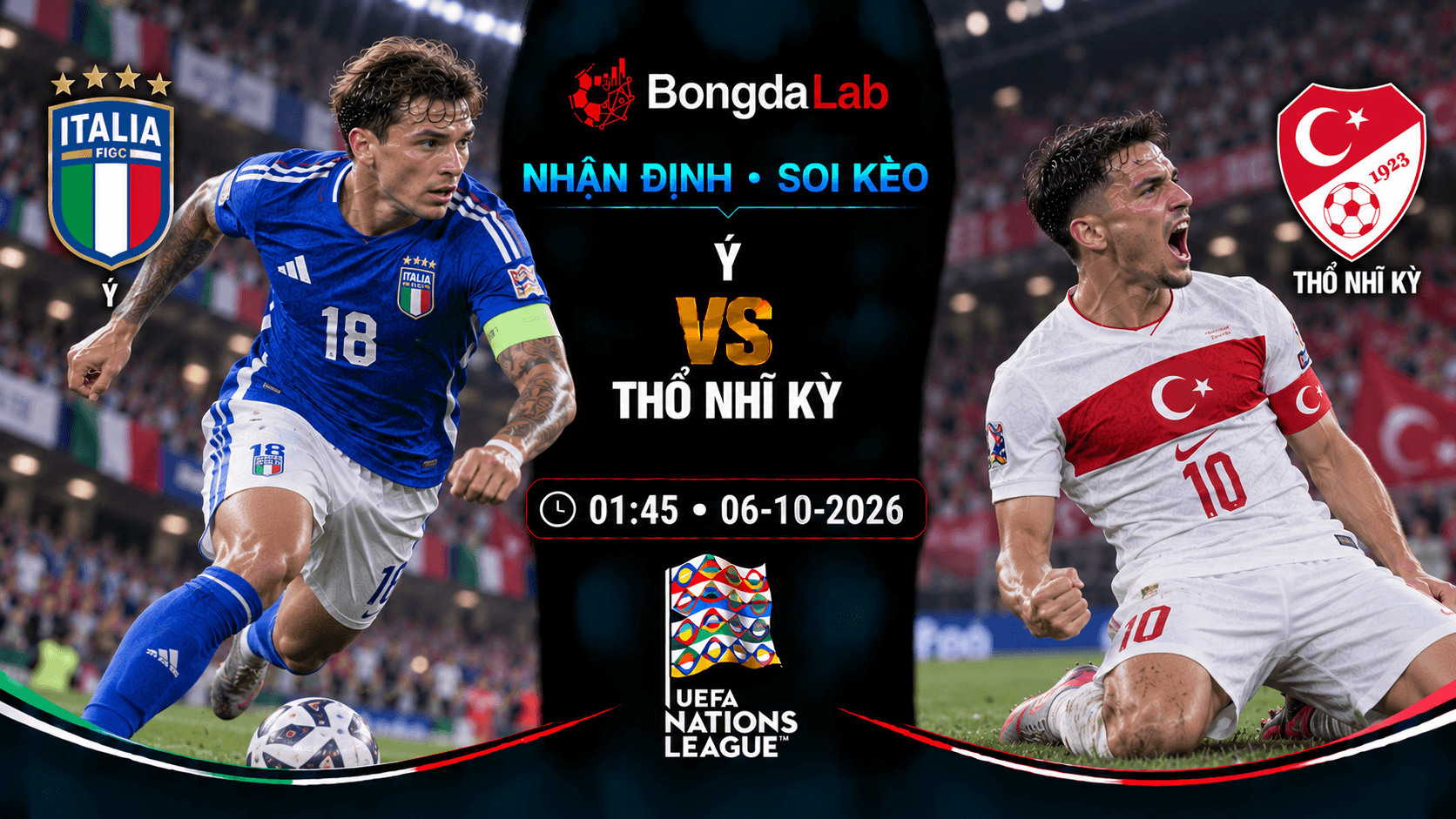 Nhận định, soi kèo Italy vs Türkiye, 01:45 ngày 06/10/2026