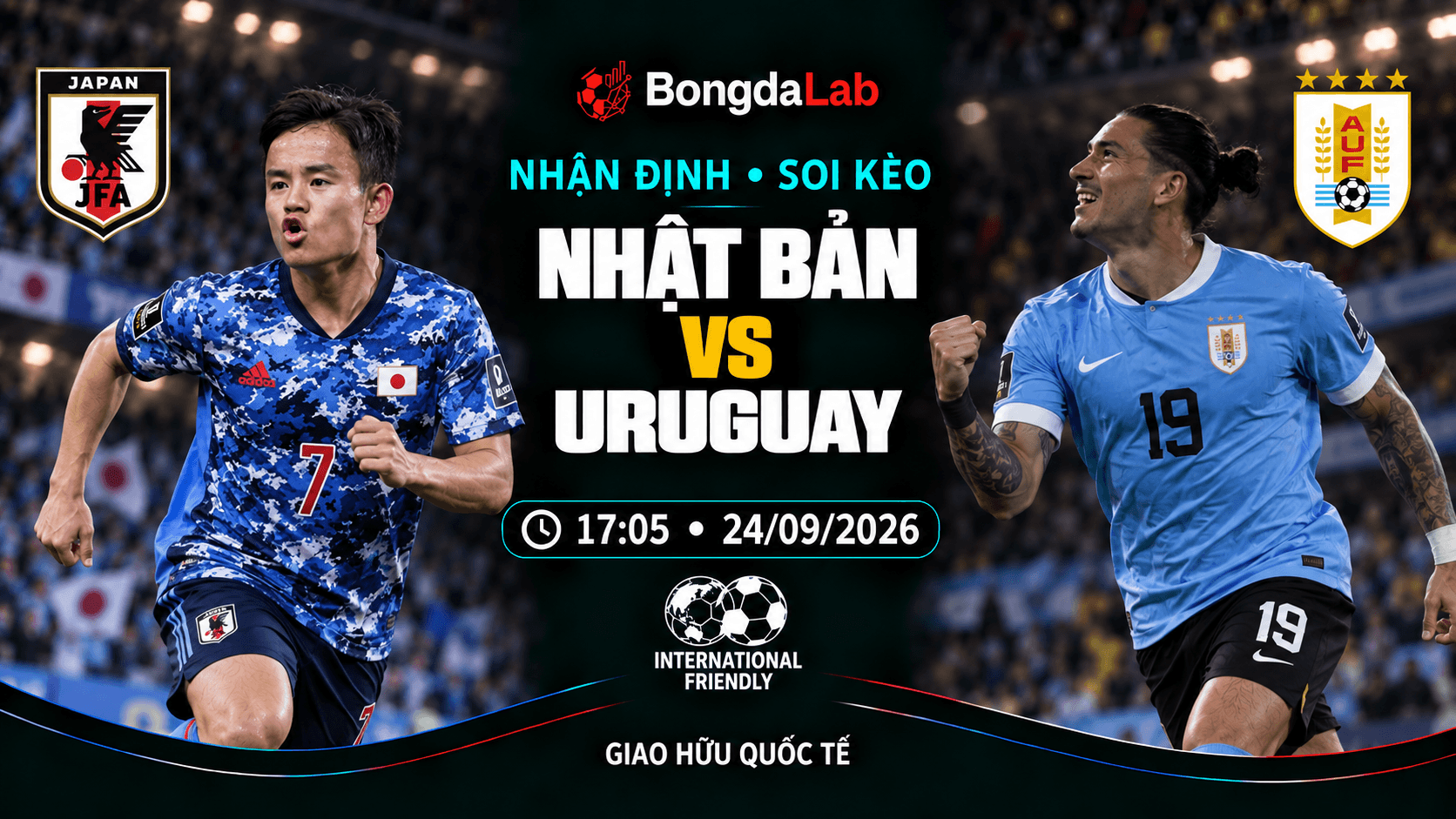 Nhận định, soi kèo Friendlies: Japan vs Uruguay, 17:05 ngày 24/09/2026