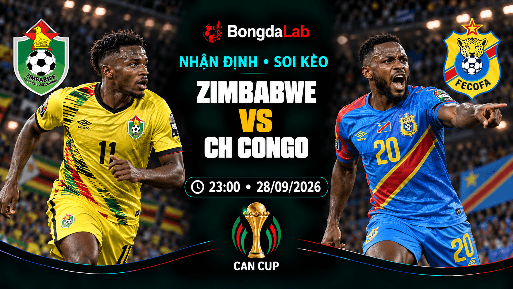 Nhận định, soi kèo Africa Cup of Nations - Qualification: Zimbabwe vs Congo DR, 23:00 ngày 28/09/2026