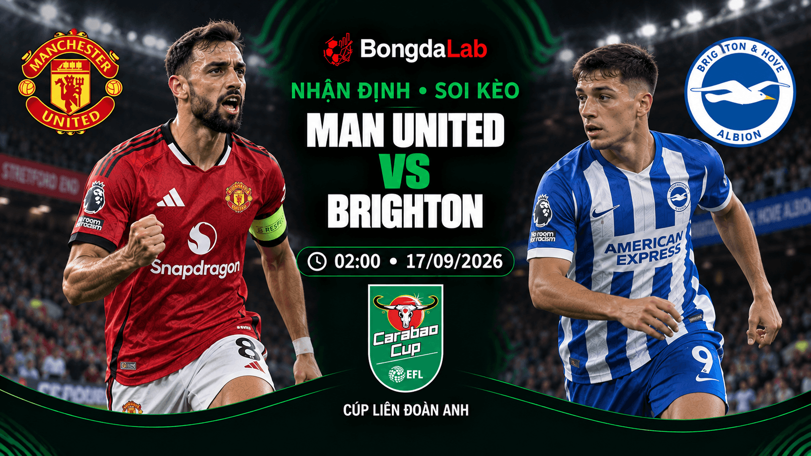 Nhận định soi kèo Manchester United vs Brighton 02:00 ngày 17/09/2026