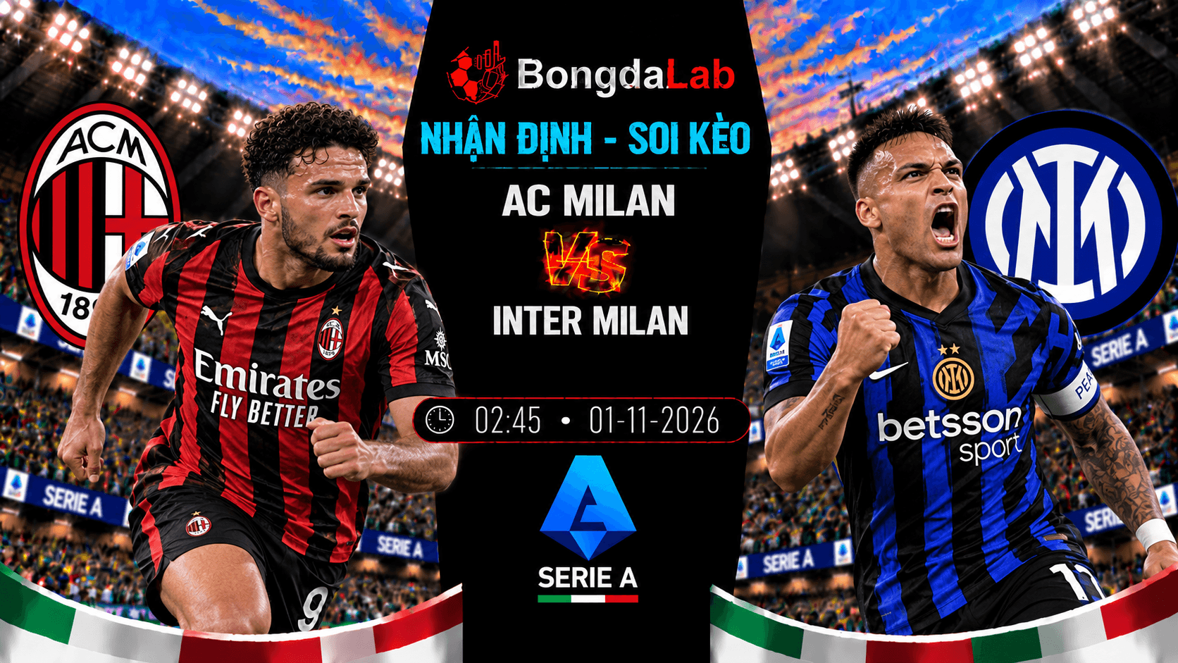 Nhận định soi kèo AC Milan vs Inter Milan 01/11/2026