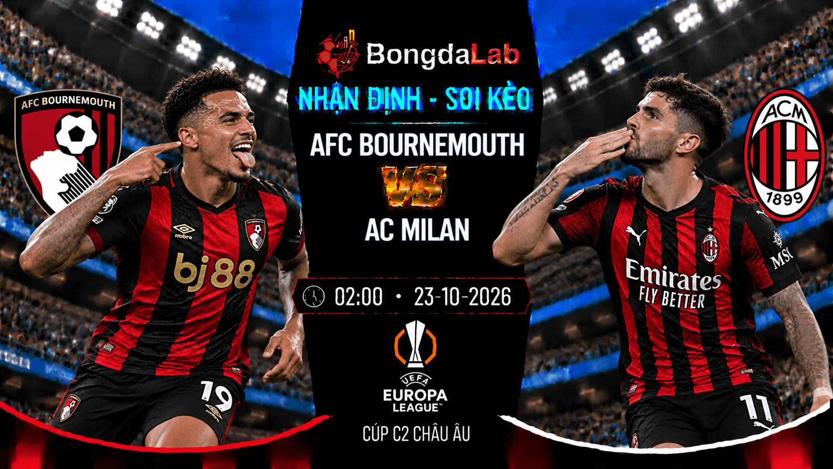 Nhận định soi kèo AFC Bournemouth vs AC Milan vòng 3 Cúp C2 Châu Âu