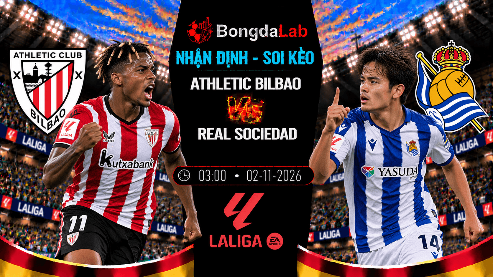 Nhận định soi kèo Athletic Bilbao vs Real Sociedad 02/11/2026