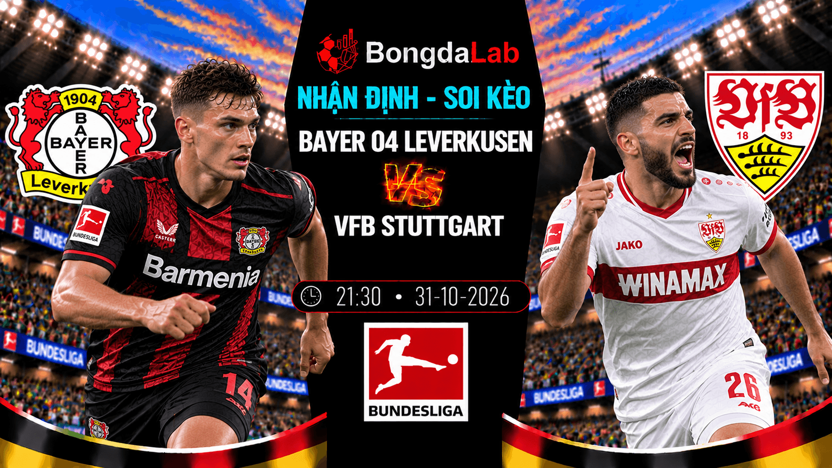Nhận định soi kèo Bayer 04 Leverkusen vs VfB Stuttgart 31/10/2026
