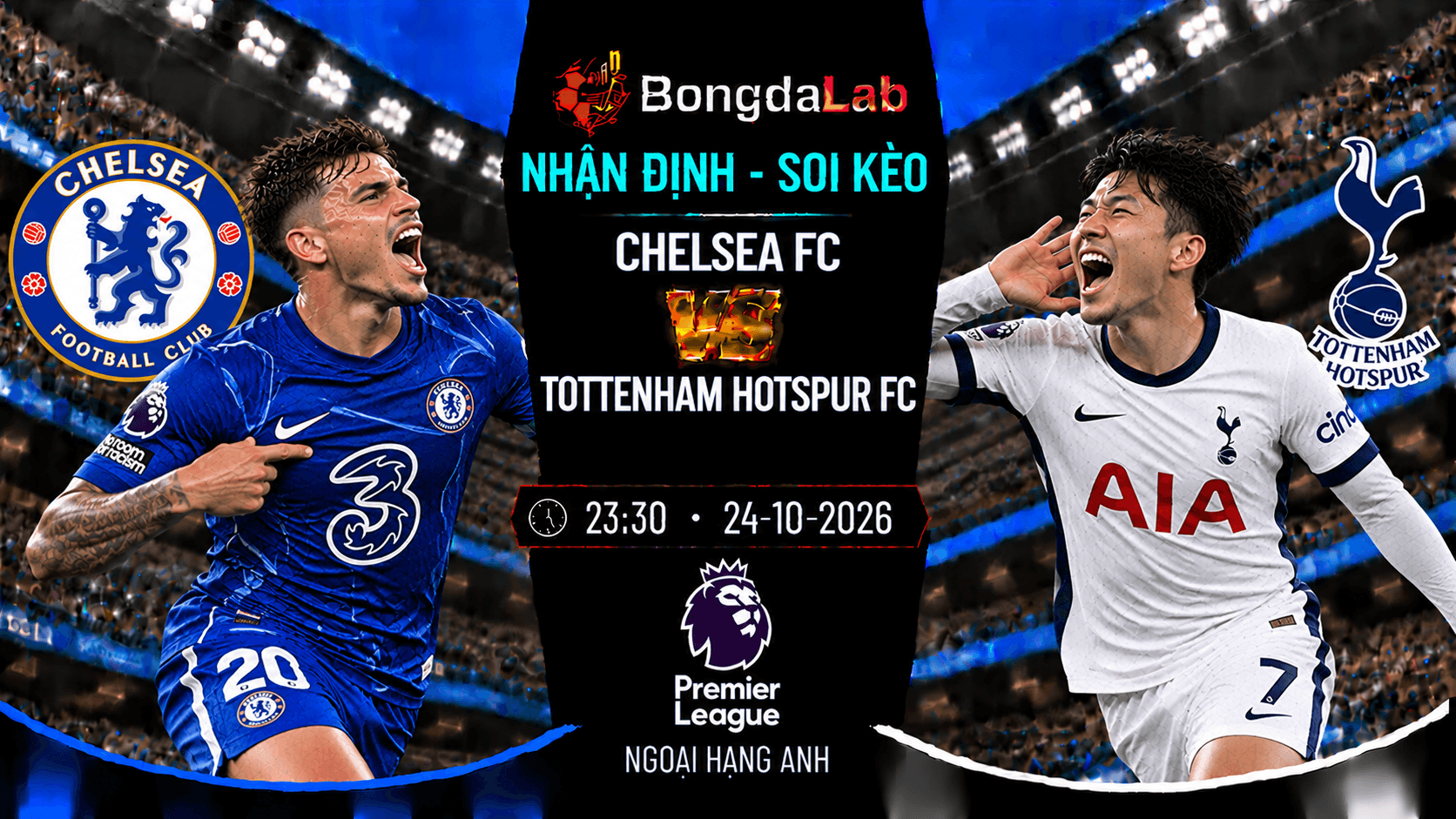 Nhận định soi kèo Chelsea FC vs Tottenham Hotspur FC vòng 8 Ngoại Hạng Anh