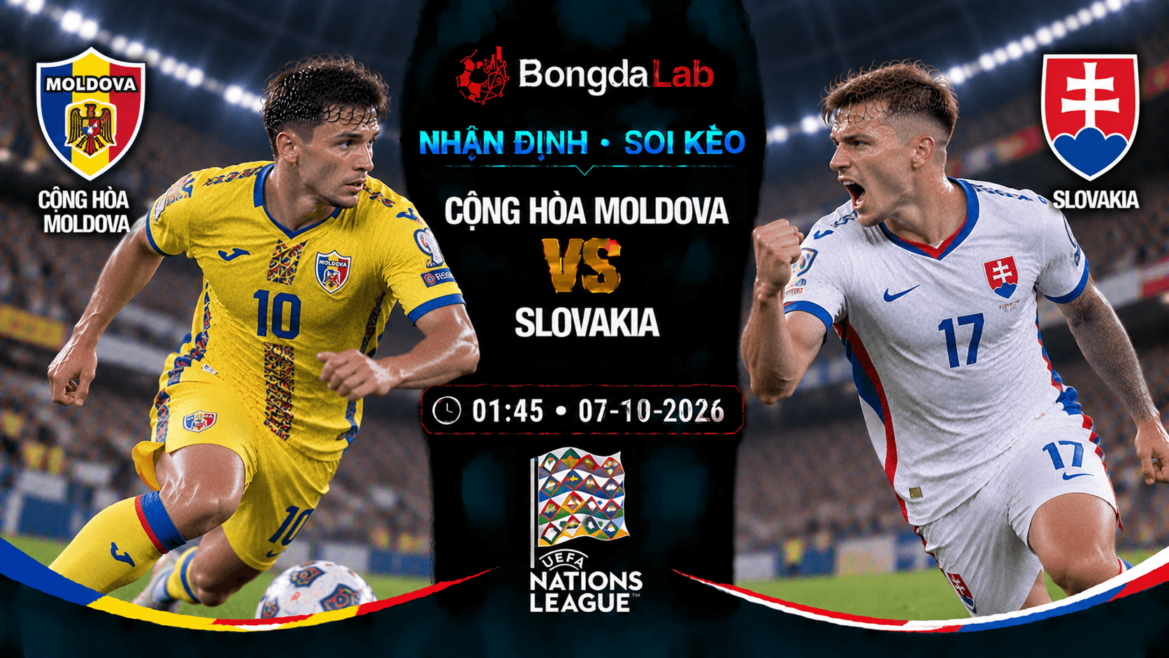 Cộng Hòa Moldova tiếp đón Slovakia tại lượt 4 bảng C3 UEFA Nations League
