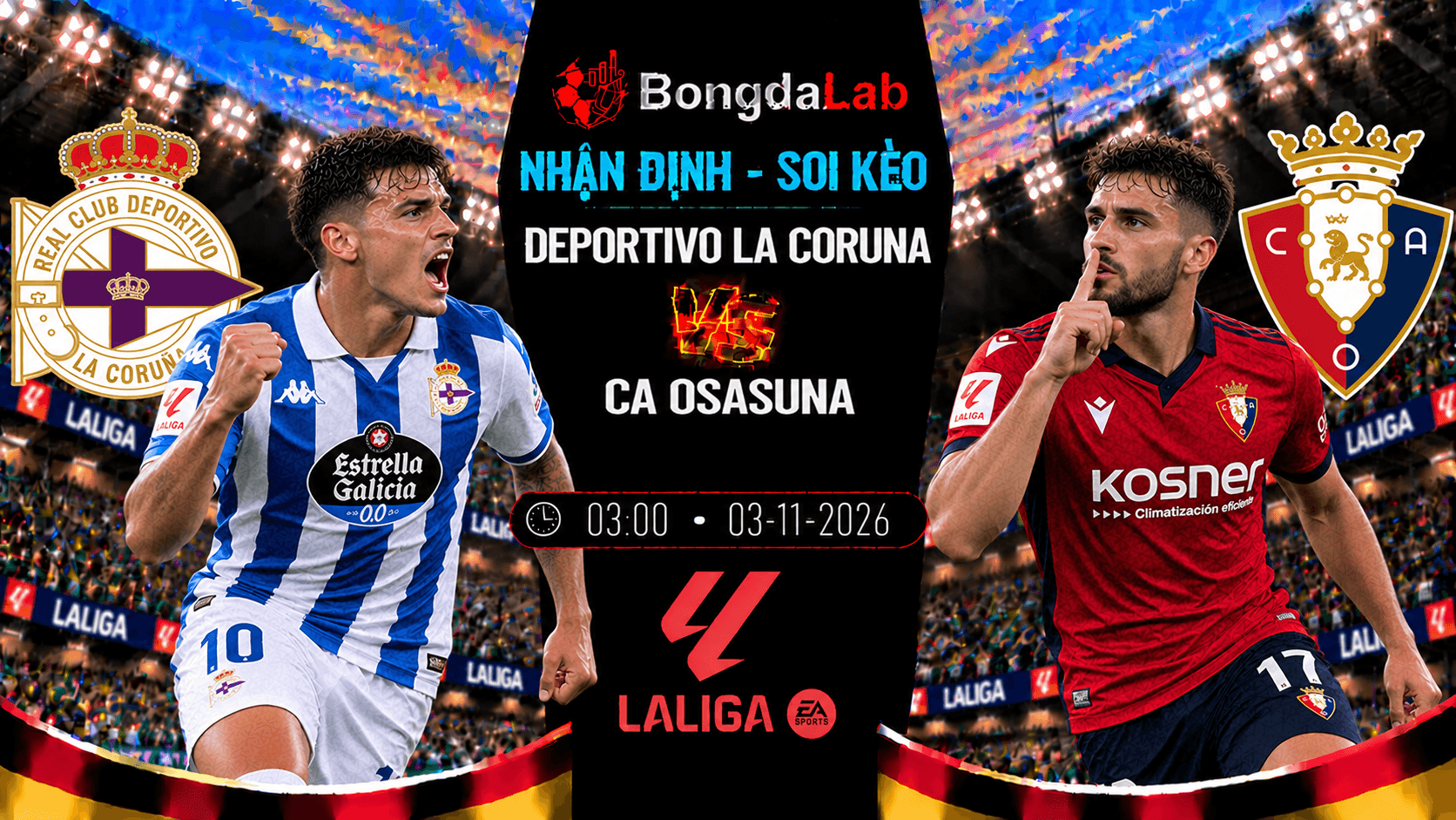 Nhận định soi kèo Deportivo La Coruna vs CA Osasuna 03/11/2026