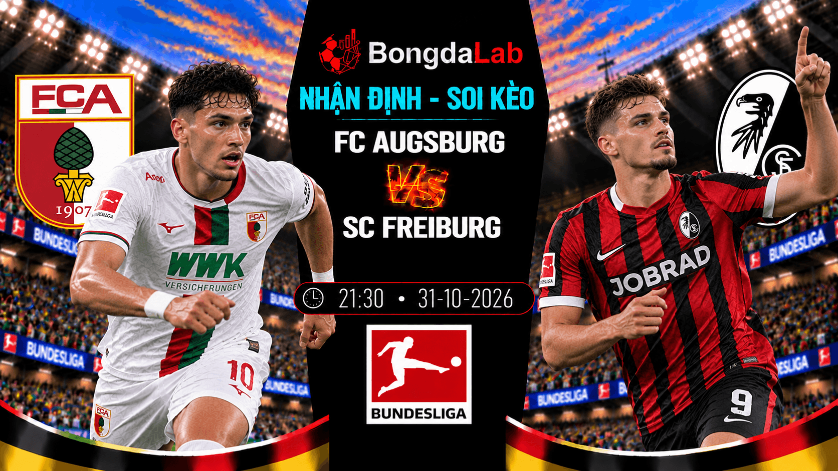 Nhận định soi kèo FC Augsburg vs SC Freiburg 31/10/2026