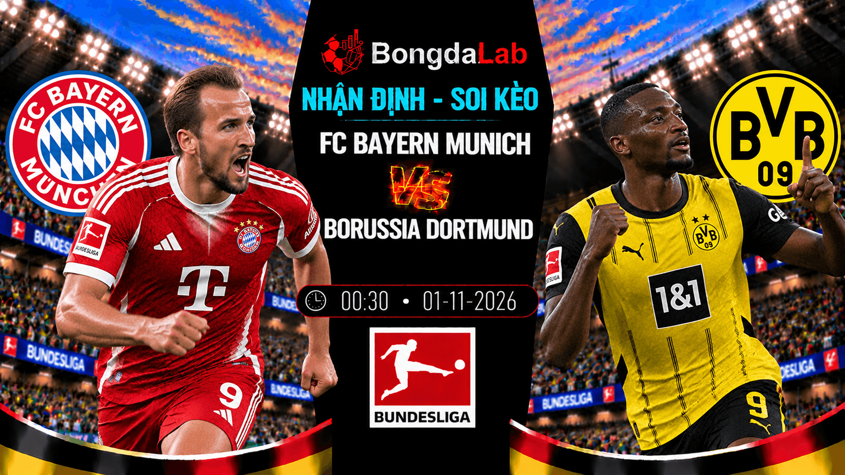 Nhận định soi kèo FC Bayern Munich vs Borussia Dortmund 01/11/2026