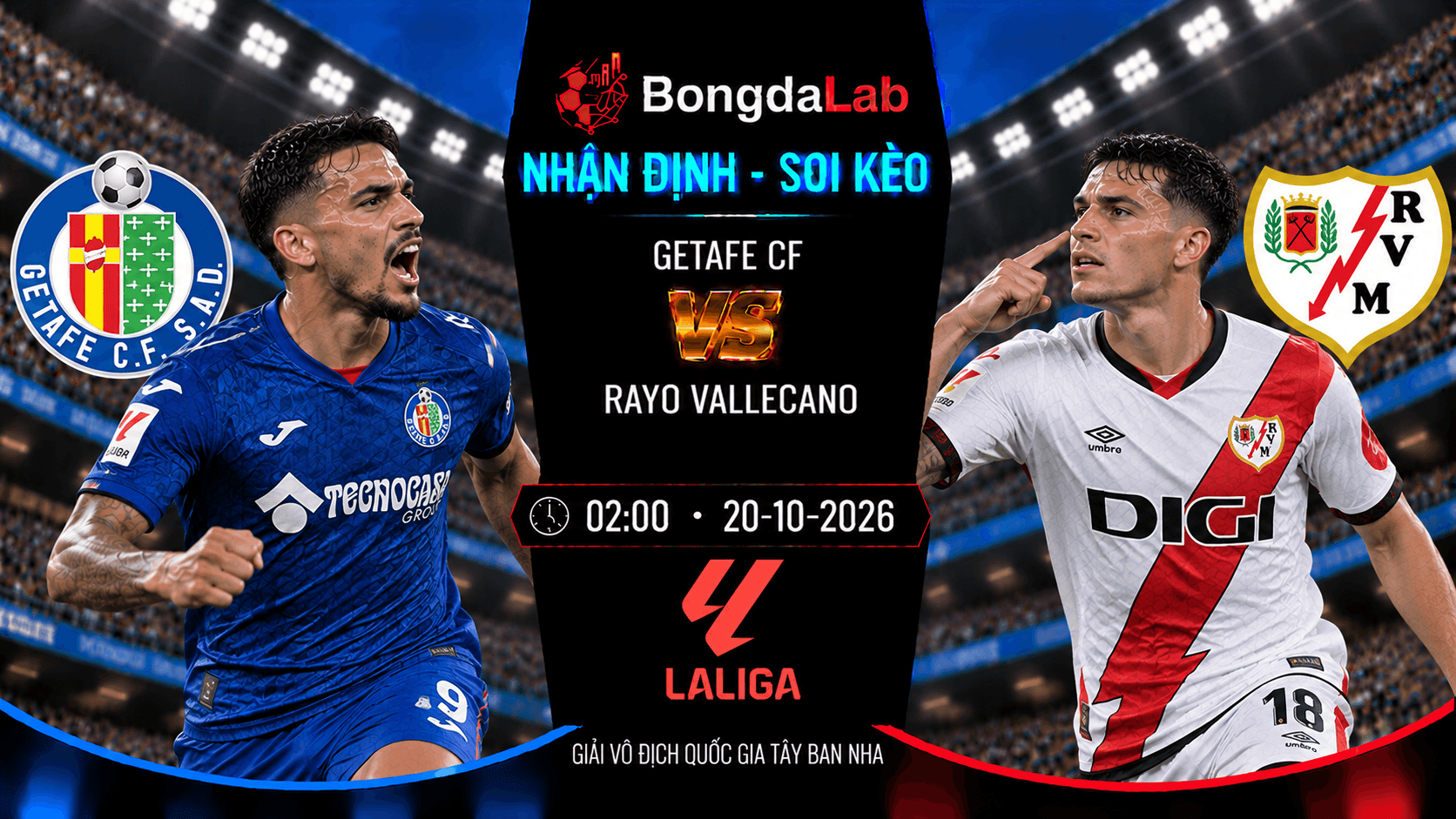 Nhận định soi kèo Getafe CF vs Rayo Vallecano vòng 9 La Liga 2026/27
