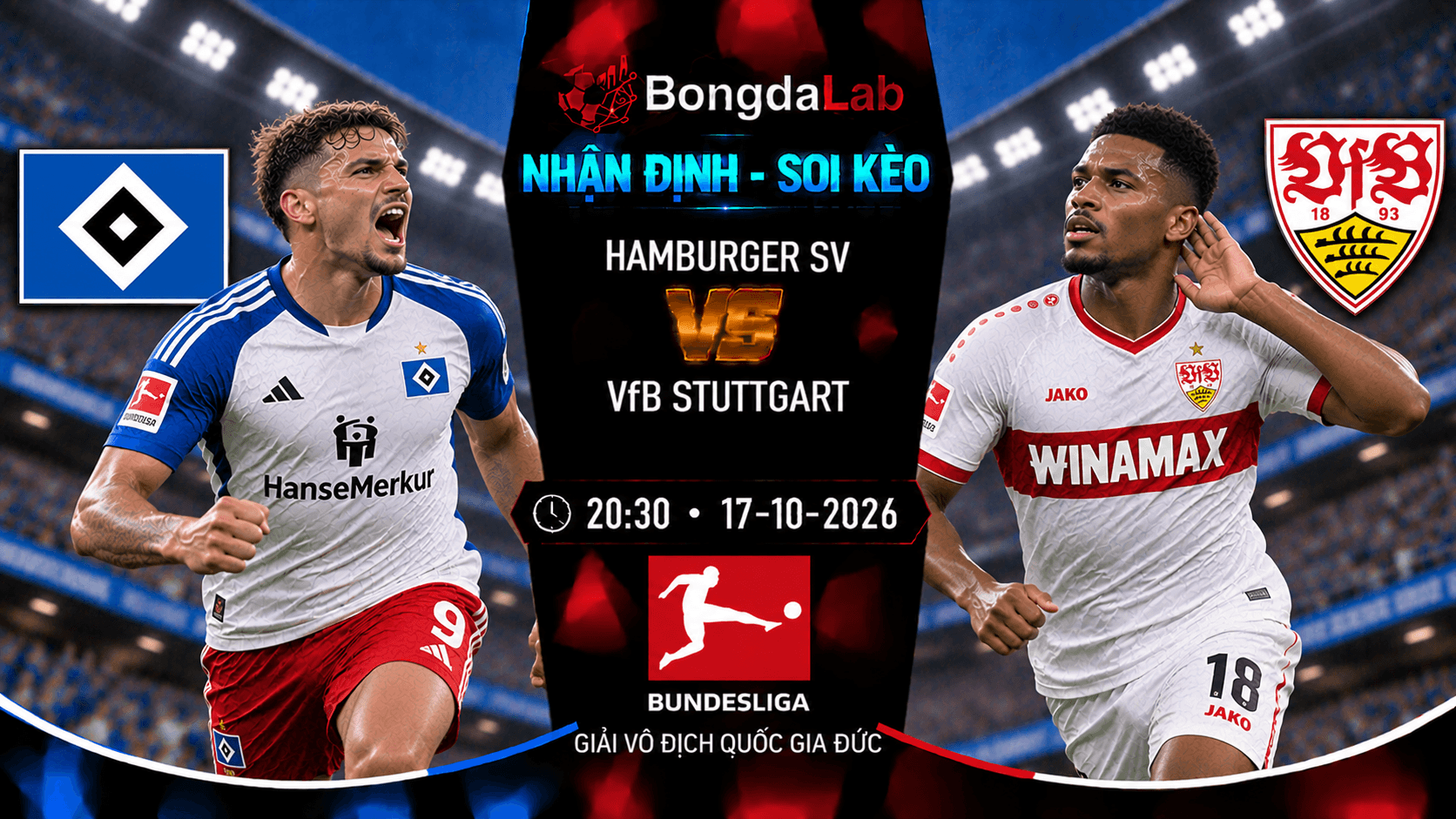 Nhận định soi kèo Hamburger vs VfB Stuttgart 20:30 ngày 17/10/2026