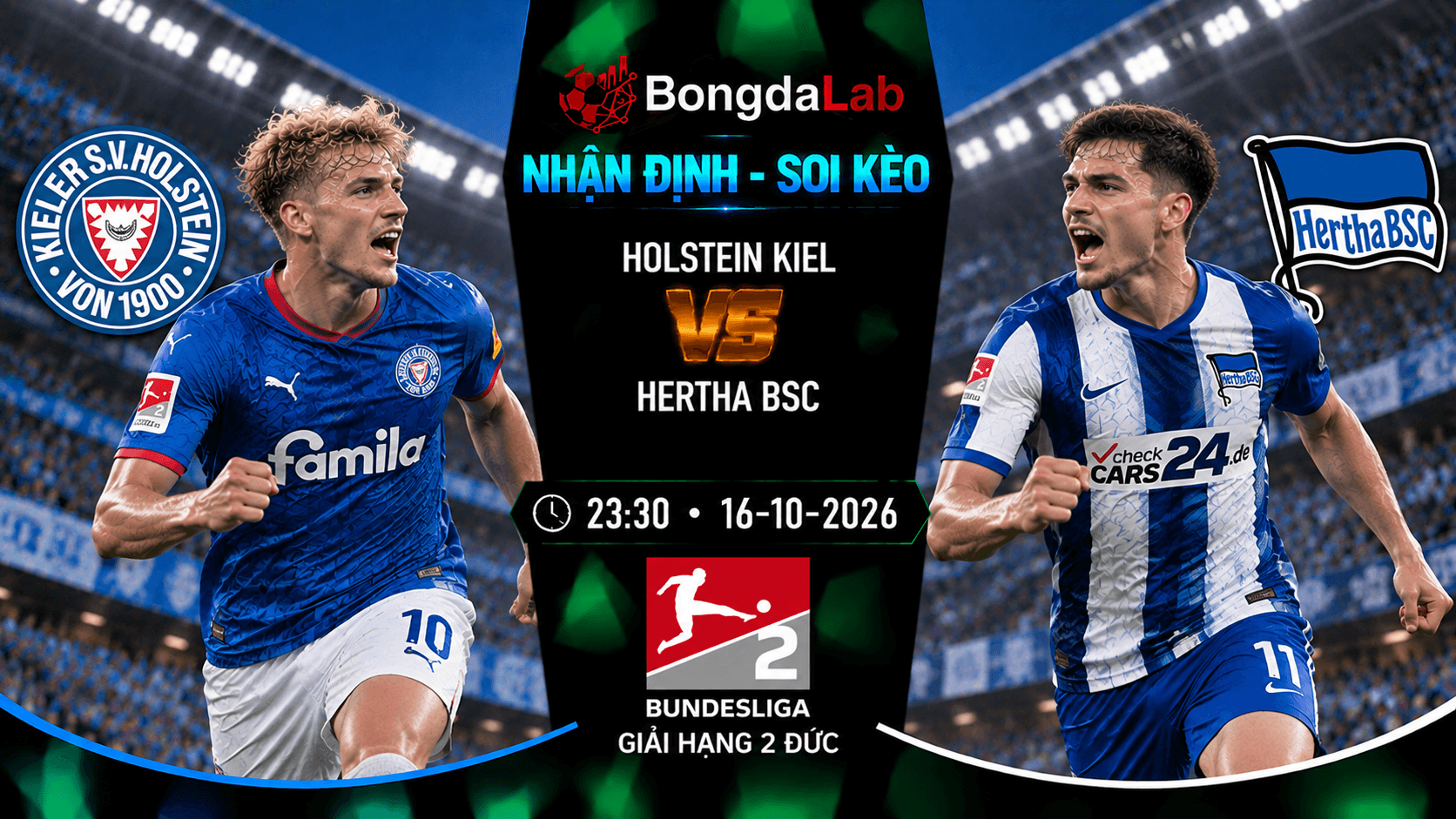 Nhận định, soi kèo Holstein Kiel vs Hertha BSC, 23:30 ngày 16/10/2026