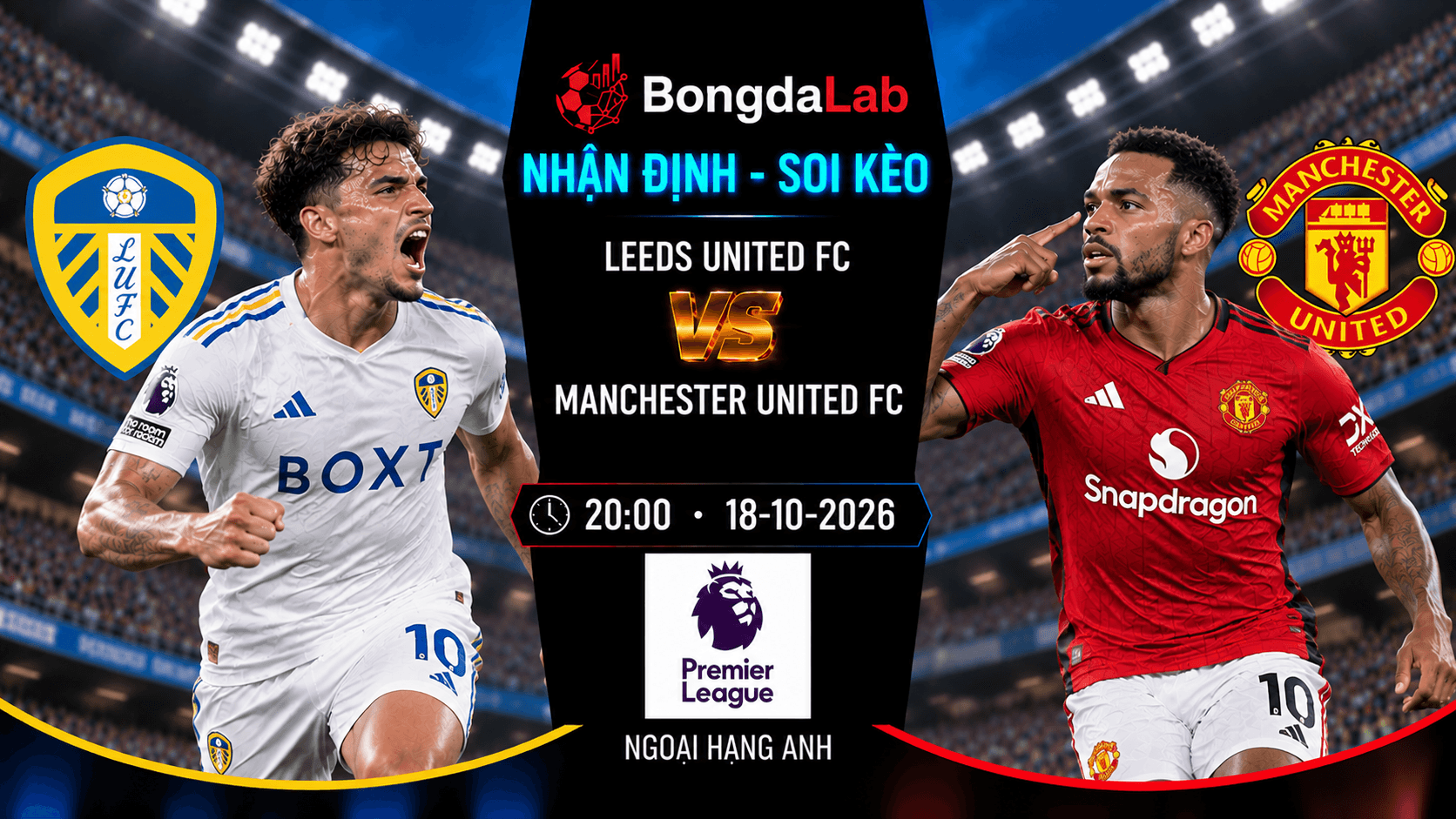Nhận định soi kèo Leeds United vs Manchester United vòng 7 Ngoại Hạng Anh ngày 18/10/2026