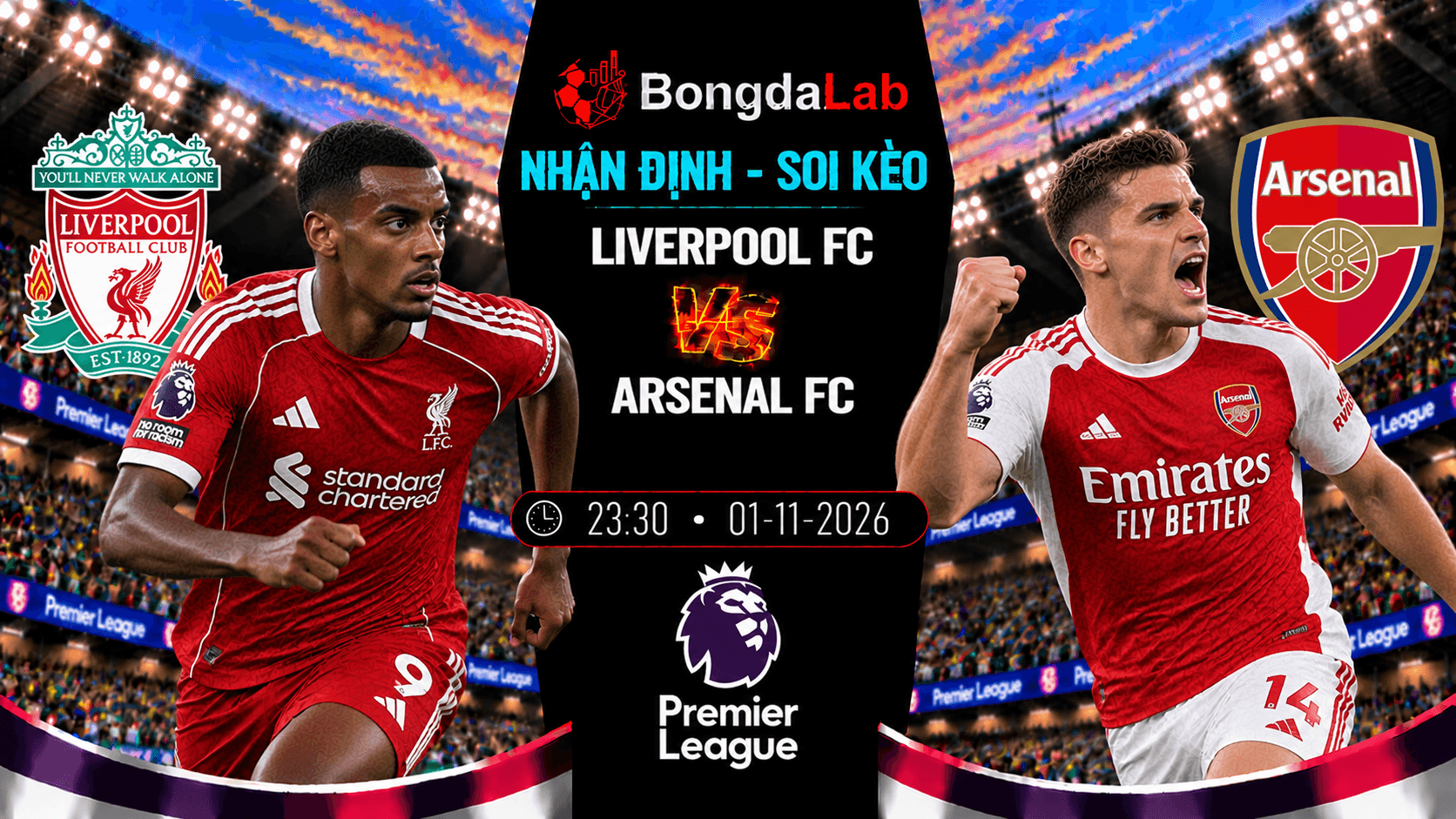 Nhận định soi kèo Liverpool FC vs Arsenal FC 01/11/2026