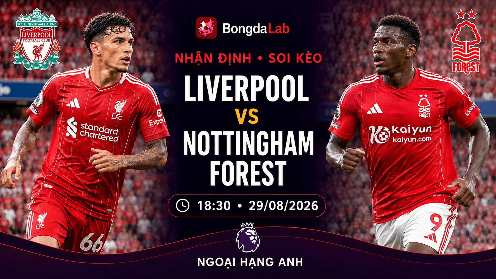 Nhận định, soi kèo Liverpool vs Nottingham Forest vòng 2 Ngoại hạng Anh