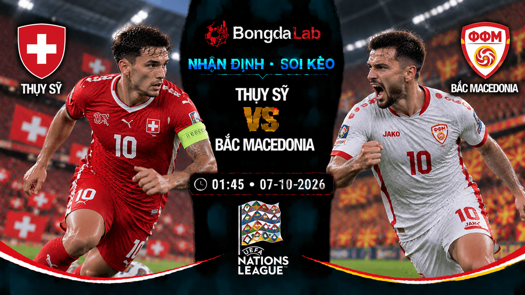 Thụy Sỹ tiếp đón Bắc Macedonia tại lượt 4 bảng B1 UEFA Nations League