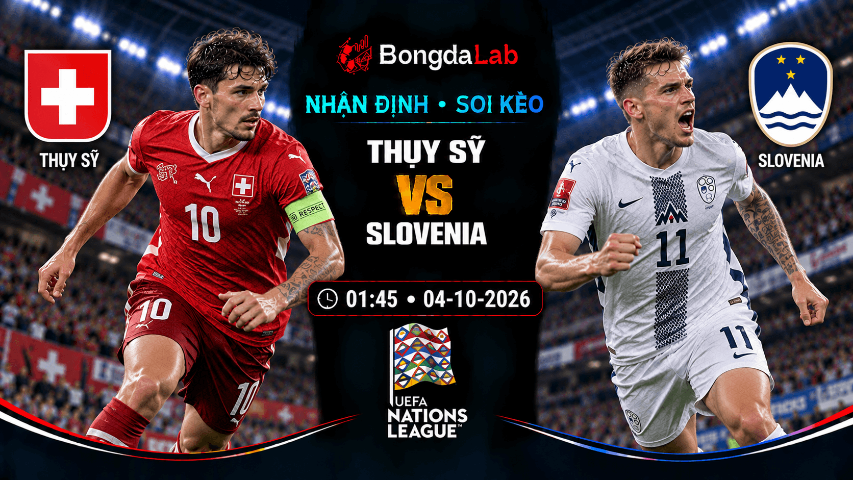 Nhận định soi kèo Switzerland vs Slovenia 01:45 ngày 04/10/2026