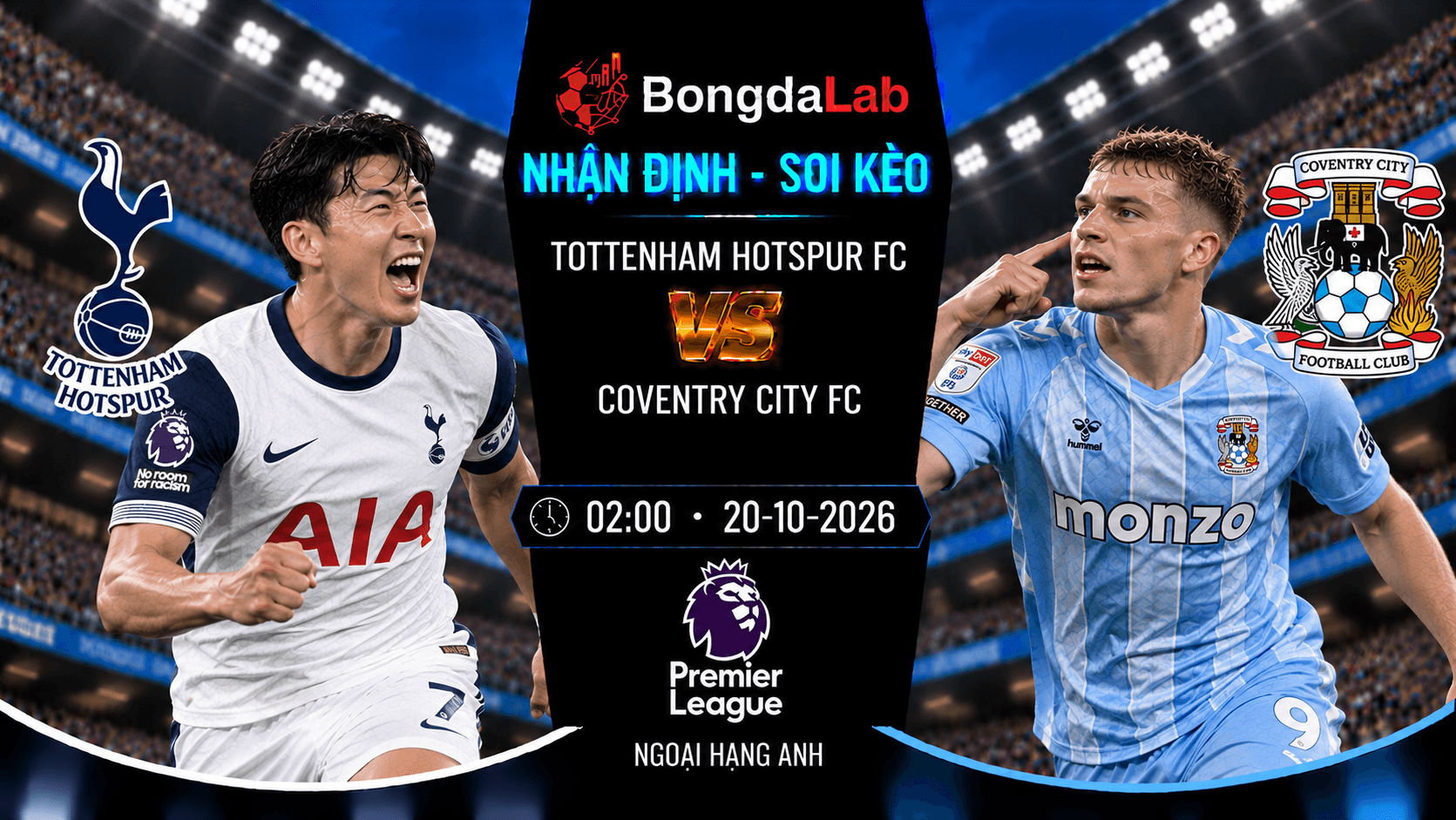 Nhận định soi kèo Tottenham Hotspur FC vs Coventry City FC vòng 7 Ngoại Hạng Anh