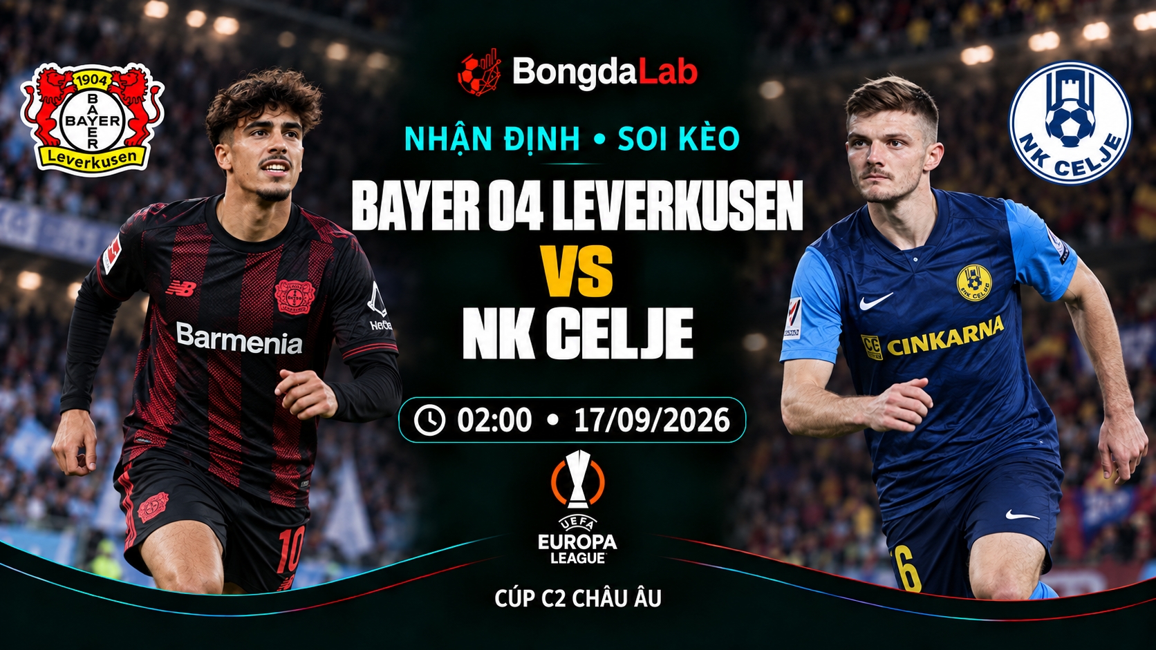 Nhận định, soi kèo Europa League: Bayer Leverkusen vs Celje, 02:00 ngày 17/09/2026