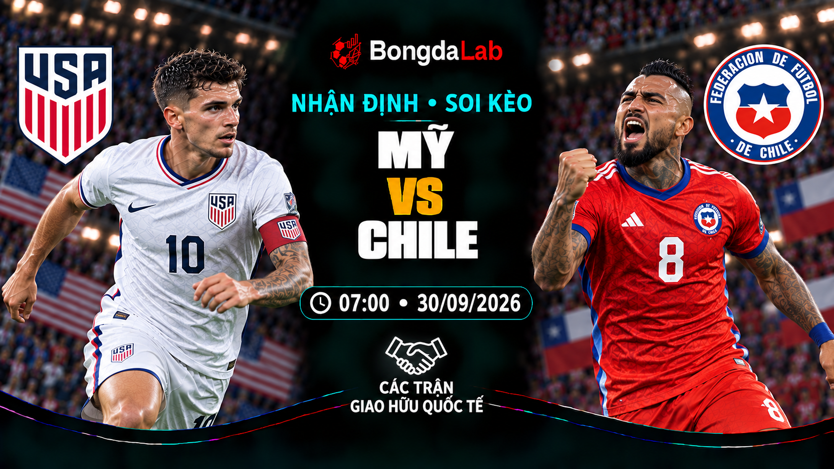 Nhận định, soi kèo Friendlies: USA vs Chile, 07:00 ngày 30/09/2026