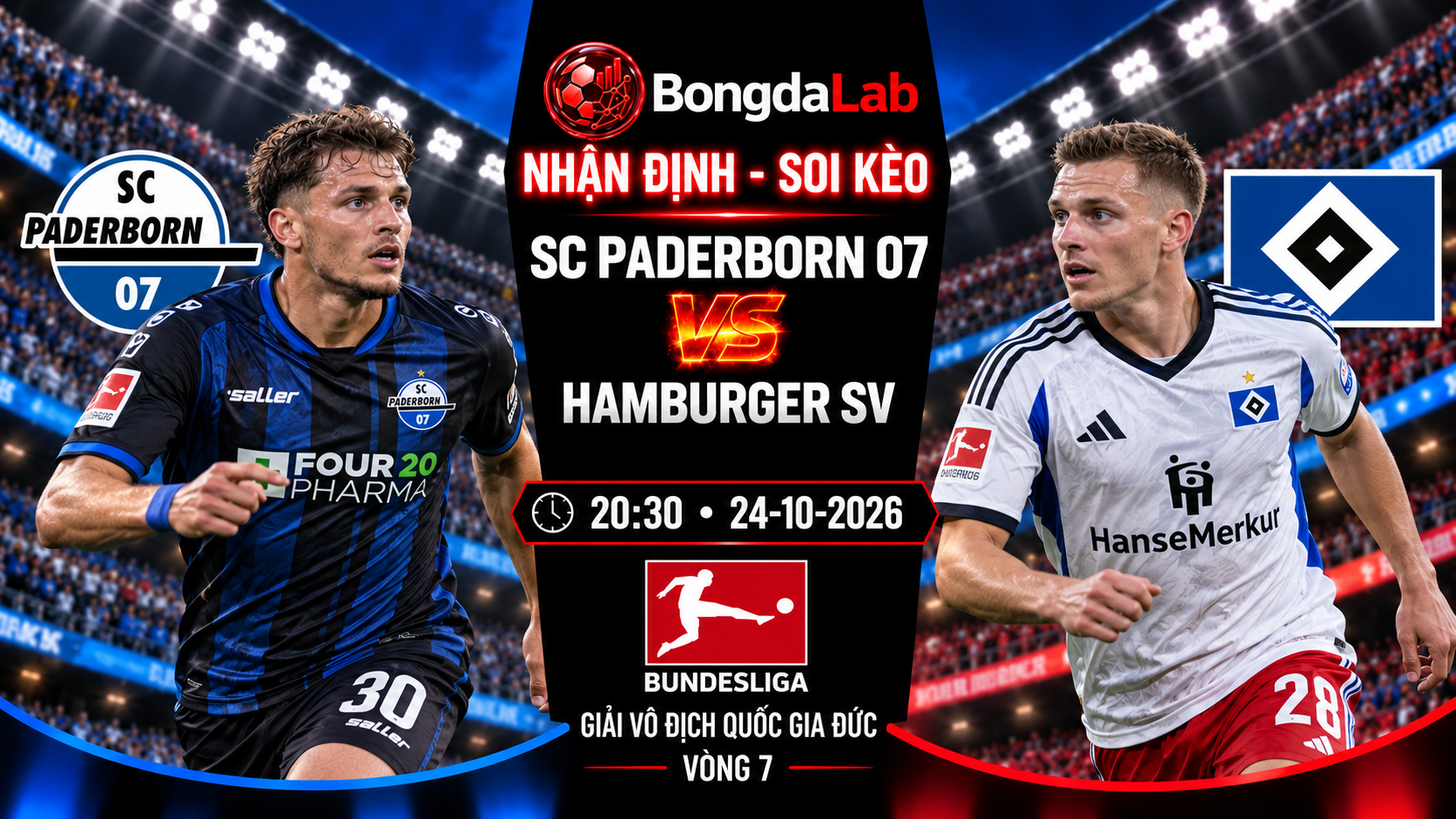 Nhận định, soi kèo SC Paderborn 07 vs Hamburger, 20:30 ngày 24/10/2026