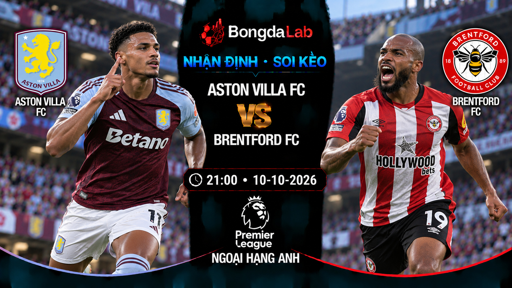 Nhận định soi kèo Aston Villa vs Brentford 21:00 ngày 10/10/2026