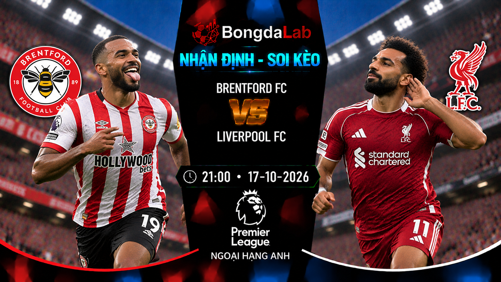 Nhận định soi kèo Brentford vs Liverpool 21:00 ngày 17/10/2026