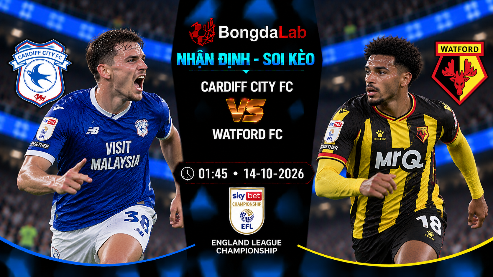 Nhận định soi kèo Cardiff vs Watford 01:45 ngày 14/10/2026