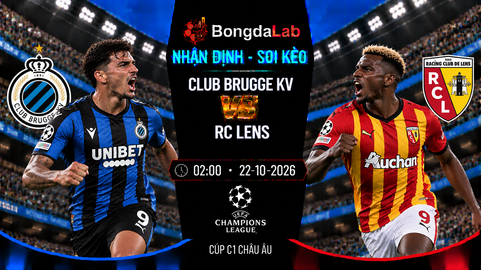 Nhận định soi kèo Club Brugge KV vs Lens 02:00 ngày 22/10/2026