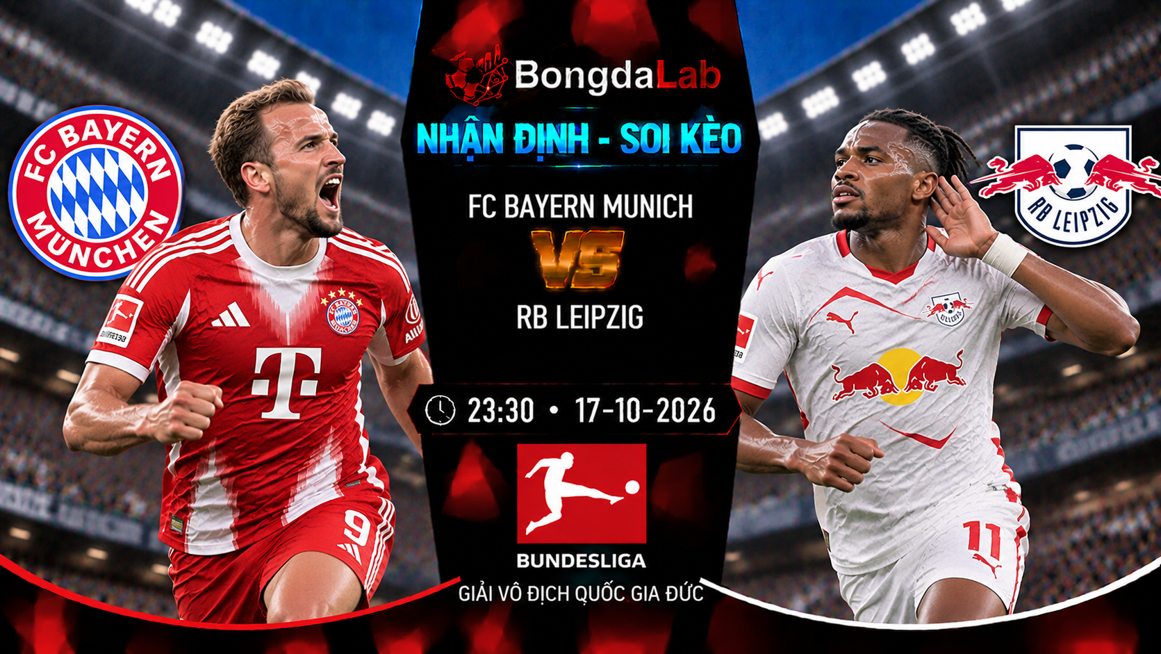 Nhận định soi kèo Bayern Munich vs RB Leipzig 23:30 ngày 17/10/2026