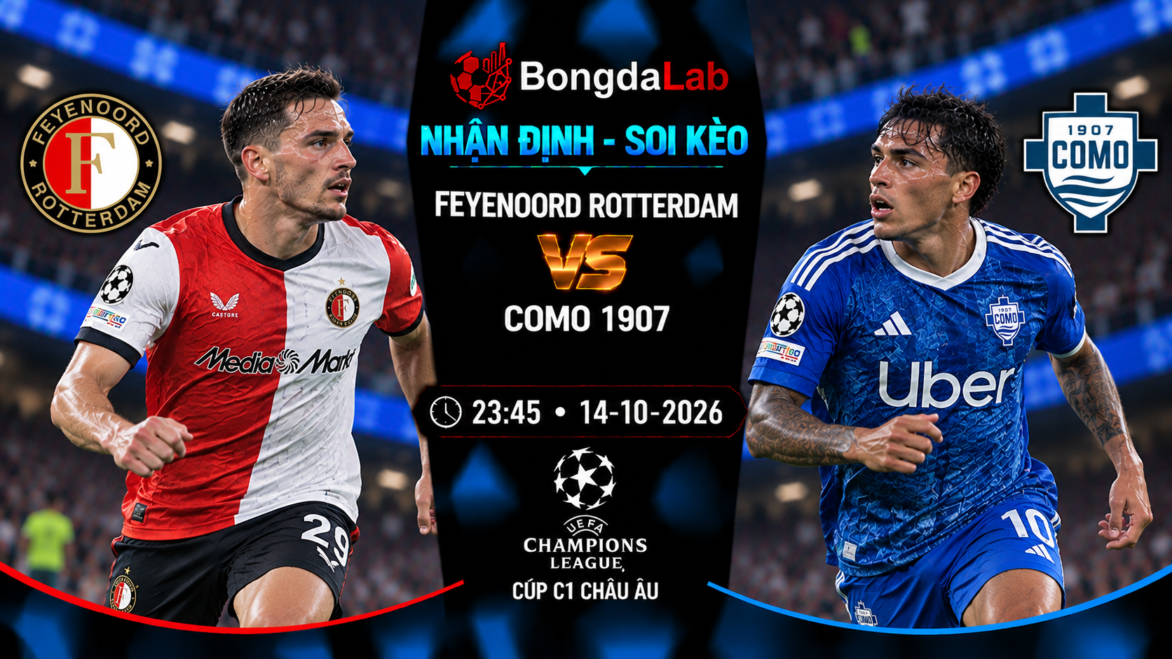 Nhận định soi kèo Feyenoord vs Como 23:45 ngày 14/10/2026