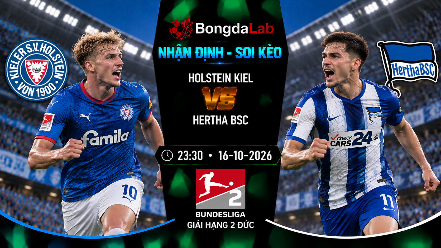Nhận định, soi kèo Holstein Kiel vs Hertha BSC, 23:30 ngày 16/10/2026