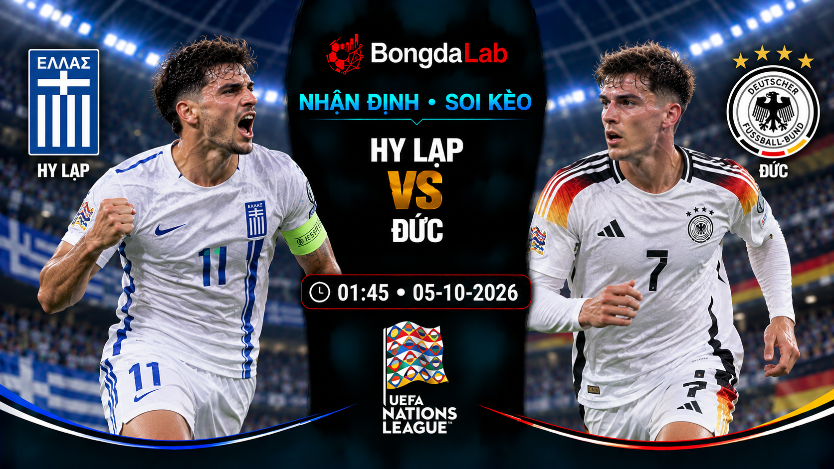 Nhận định, soi kèo Greece vs Germany, 01:45 ngày 05/10/2026
