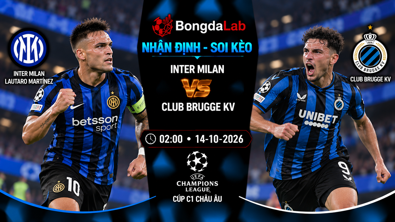 Nhận định soi kèo Inter vs Club Brugge KV 02:00 ngày 14/10/2026