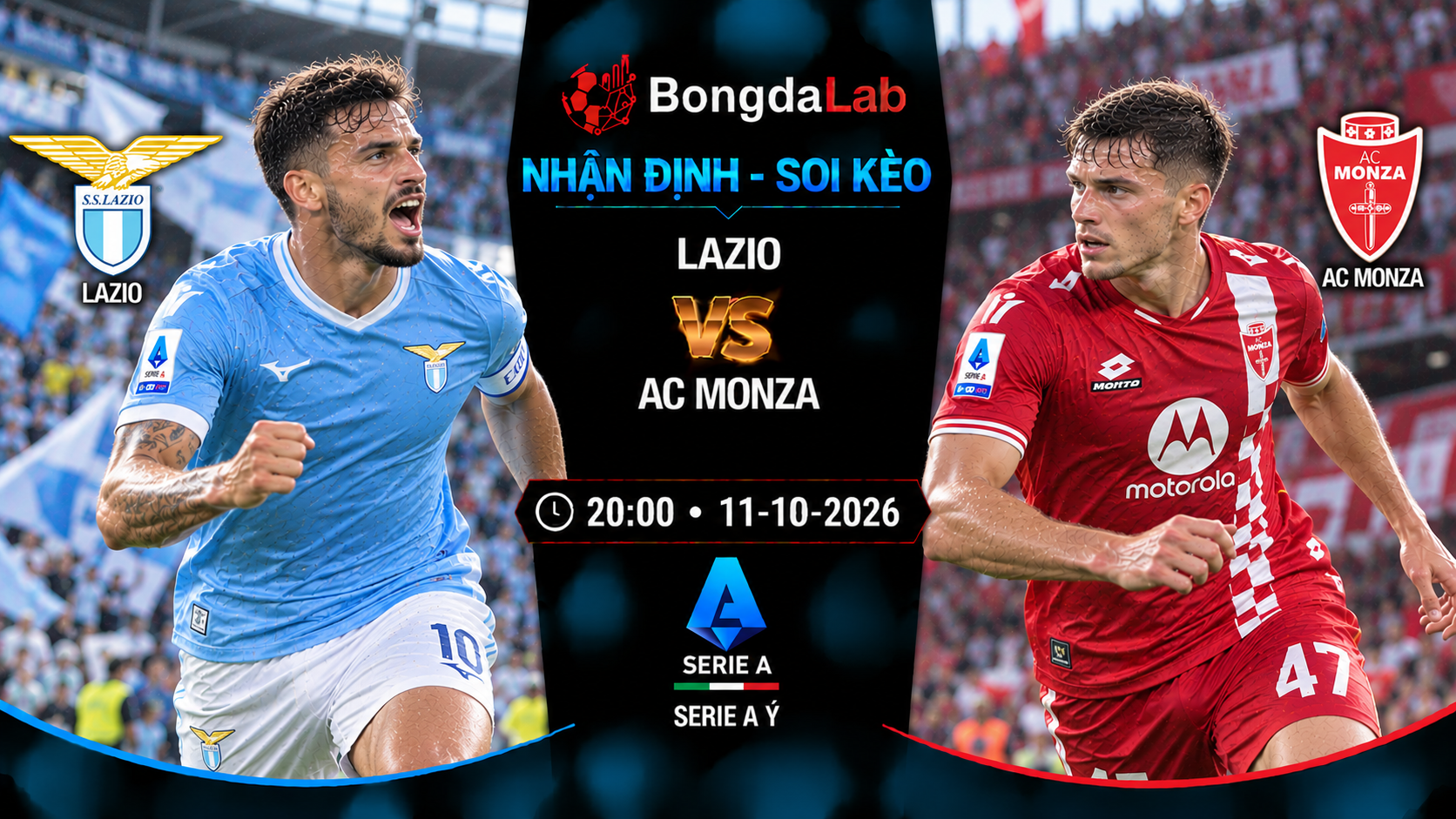 Nhận định soi kèo Lazio vs Monza 20:00 ngày 11/10/2026