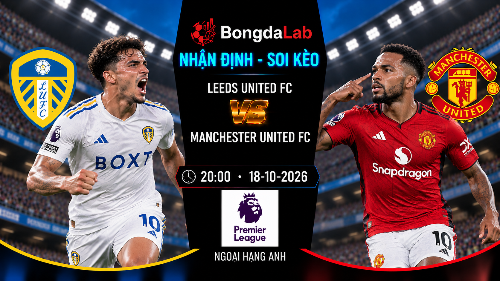 Nhận định, soi kèo Ngoại Hạng Anh: Leeds United vs Manchester United, 20:00 ngày 18/10/2026