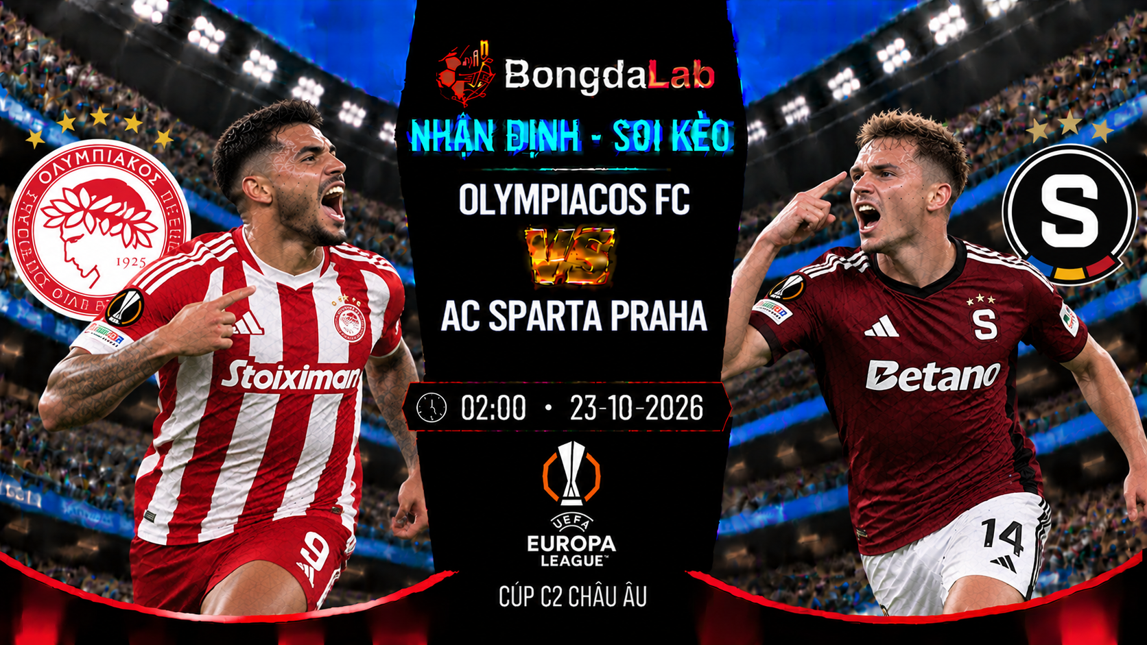 Nhận định, soi kèo Olympiakos Piraeus vs Sparta Praha, 02:00 ngày 23/10/2026
