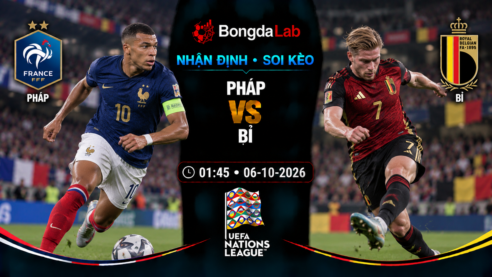 Nhận định, soi kèo France vs Belgium, 01:45 ngày 06/10/2026