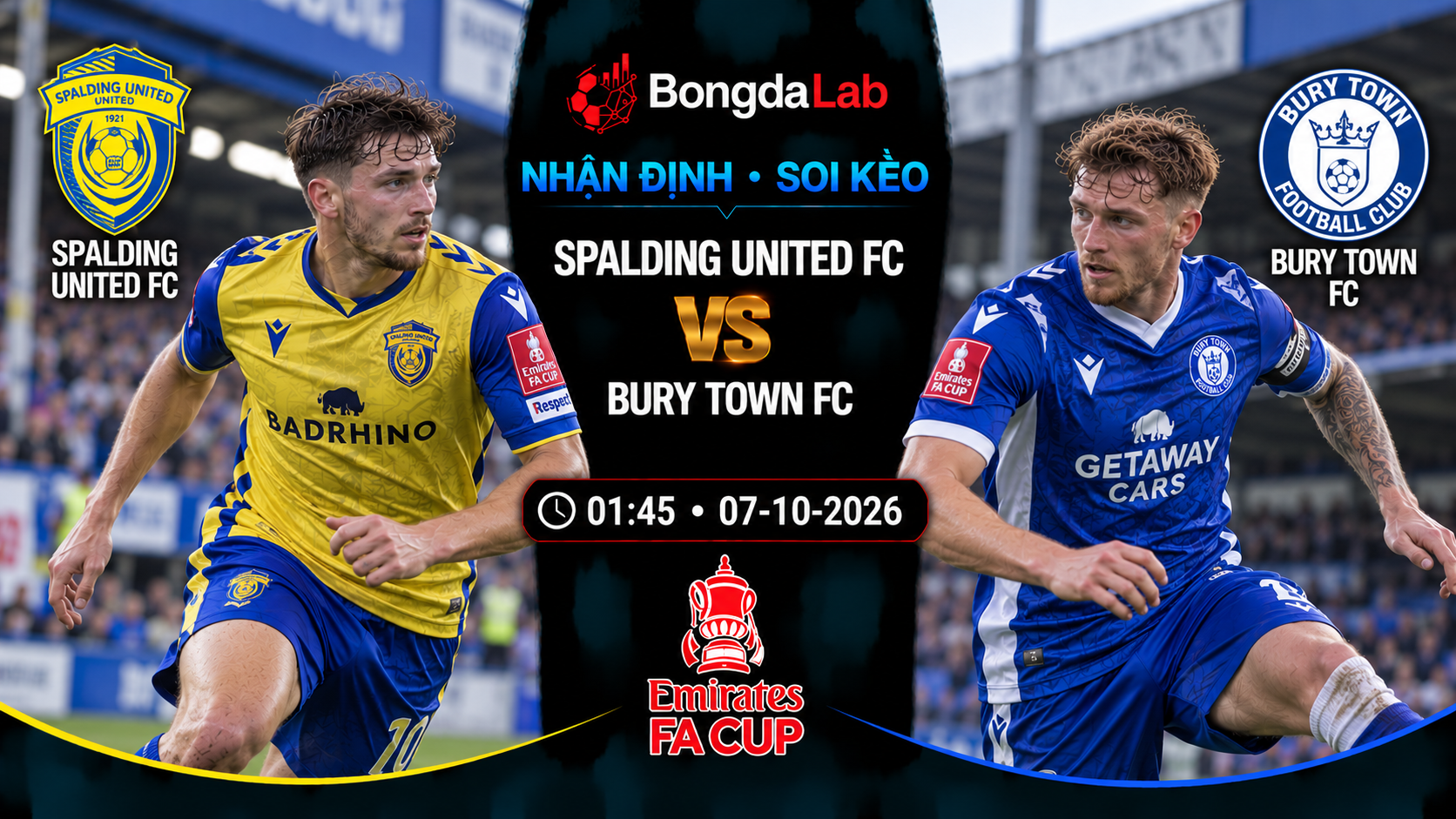 Nhận định soi kèo Spalding United vs Bury Town 01:45 ngày 07/10/2026