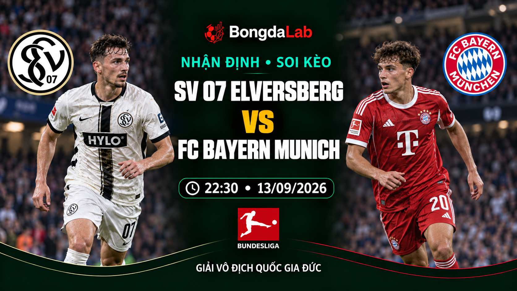 Nhận định, soi kèo SV Elversberg vs Bayern Munich 22h30 ngày 13/09/2026