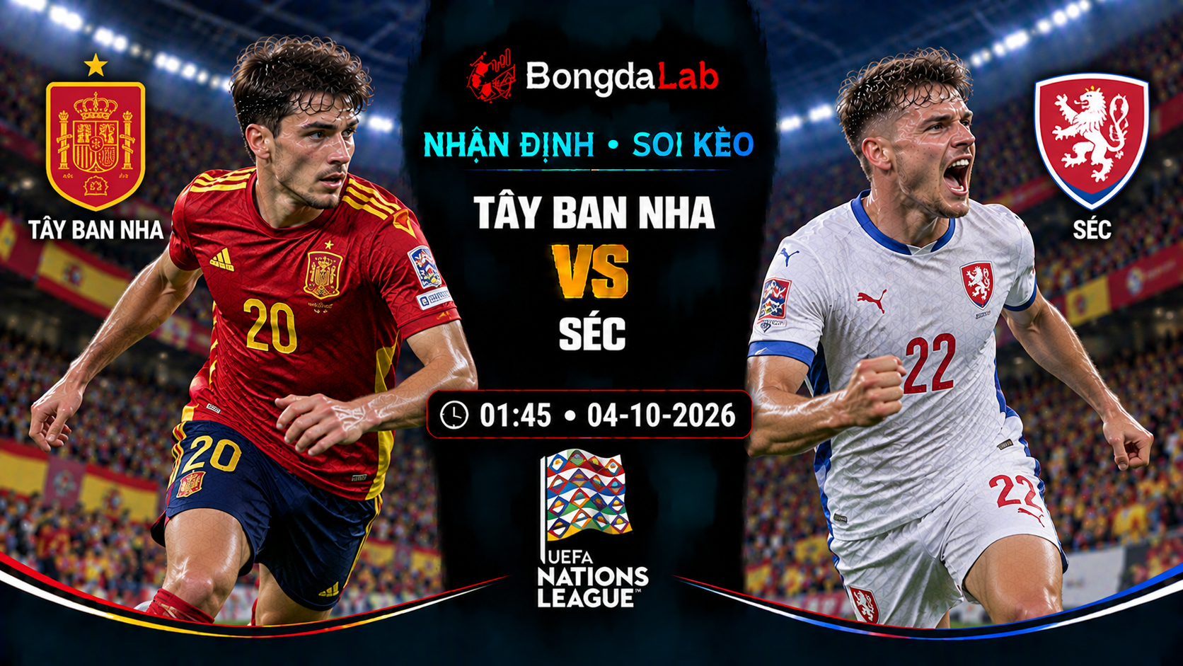 Nhận định soi kèo Spain vs Czechia 01:45 ngày 04/10/2026